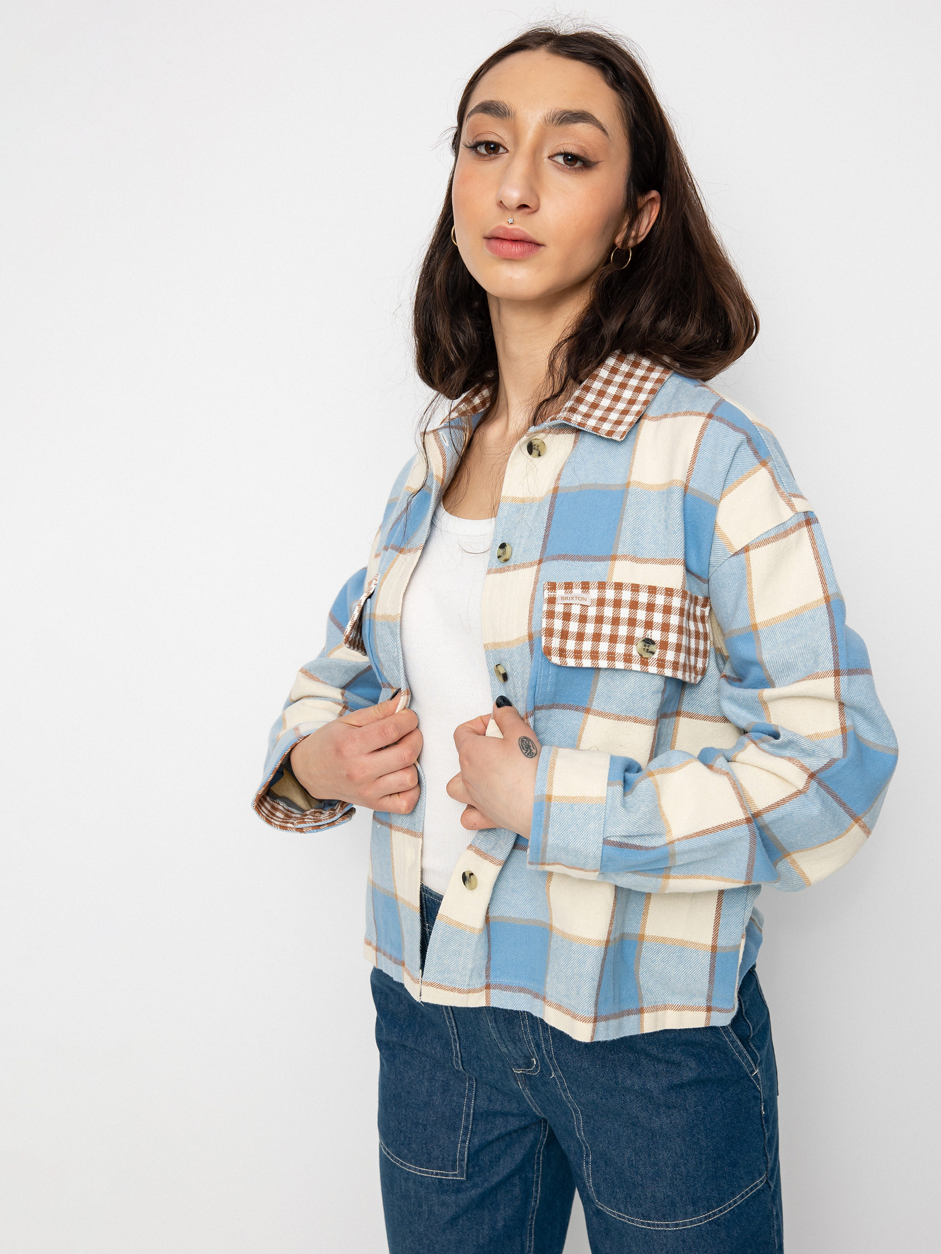 Koszula Brixton Bowery Flannel Ls Wmn (casa blanca blue/ dove)