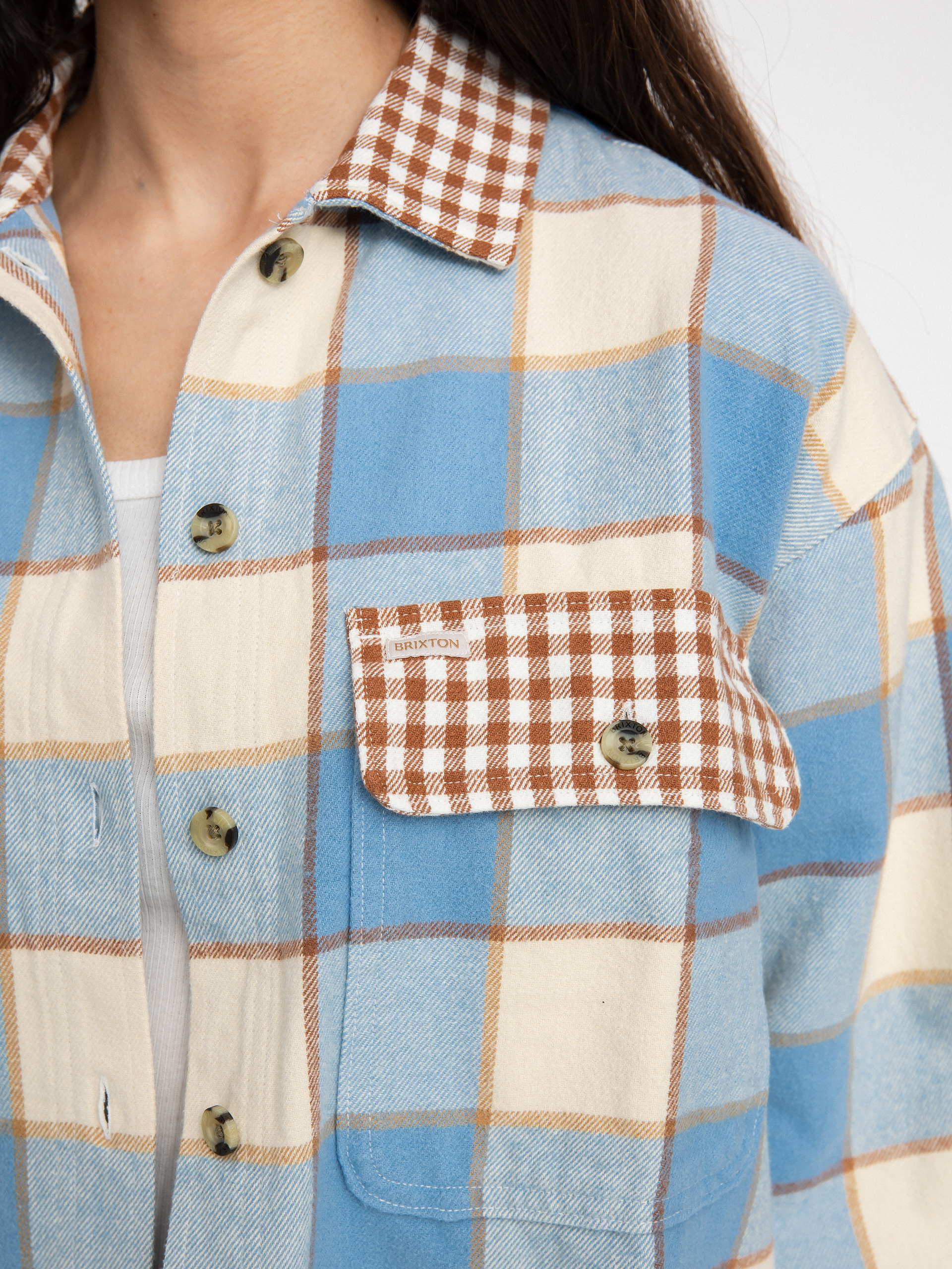 Koszula Brixton Bowery Flannel Ls Wmn (casa blanca blue/ dove)