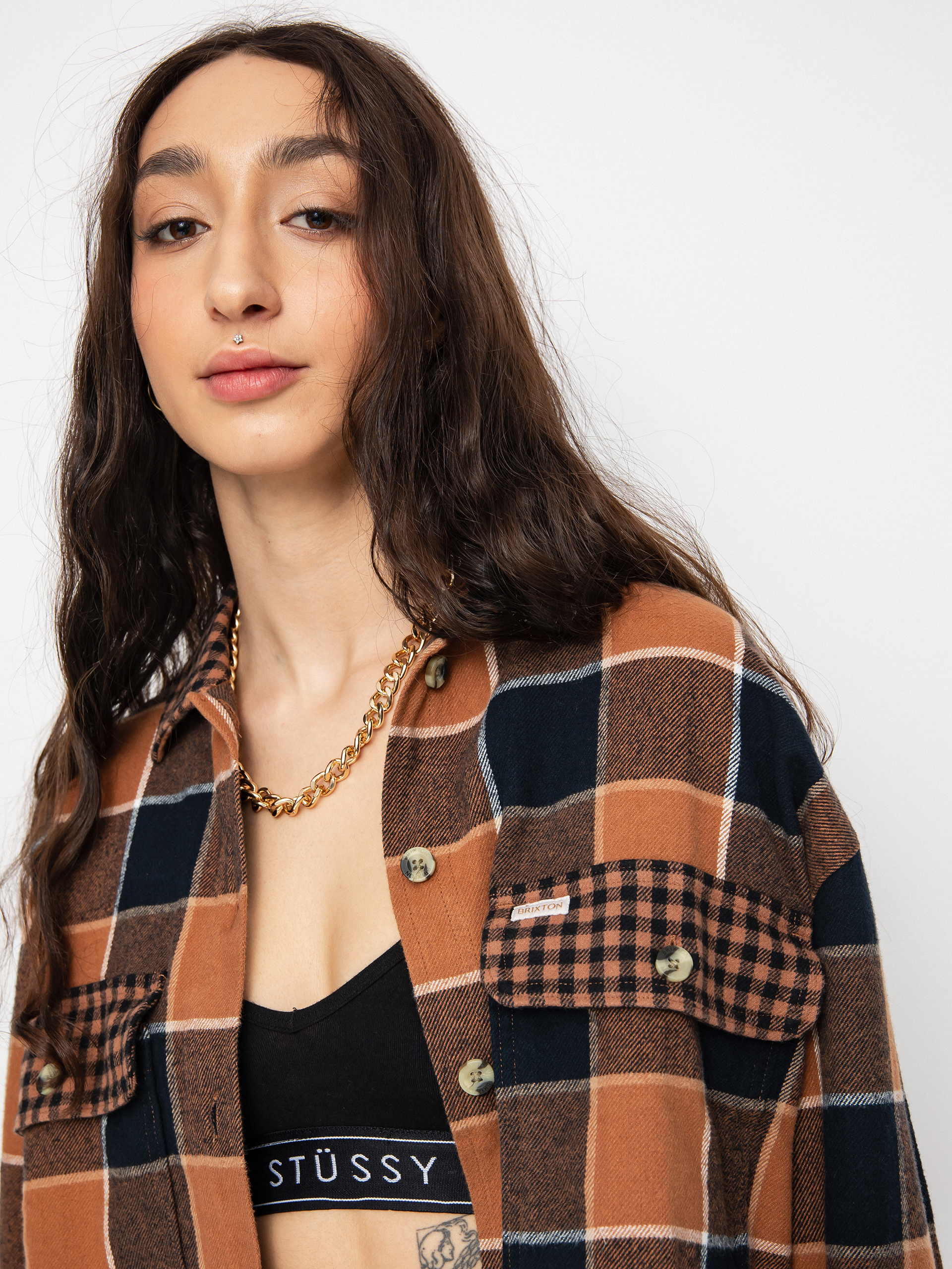 Koszula Brixton Bowery Flannel Ls Wmn (hide/black)
