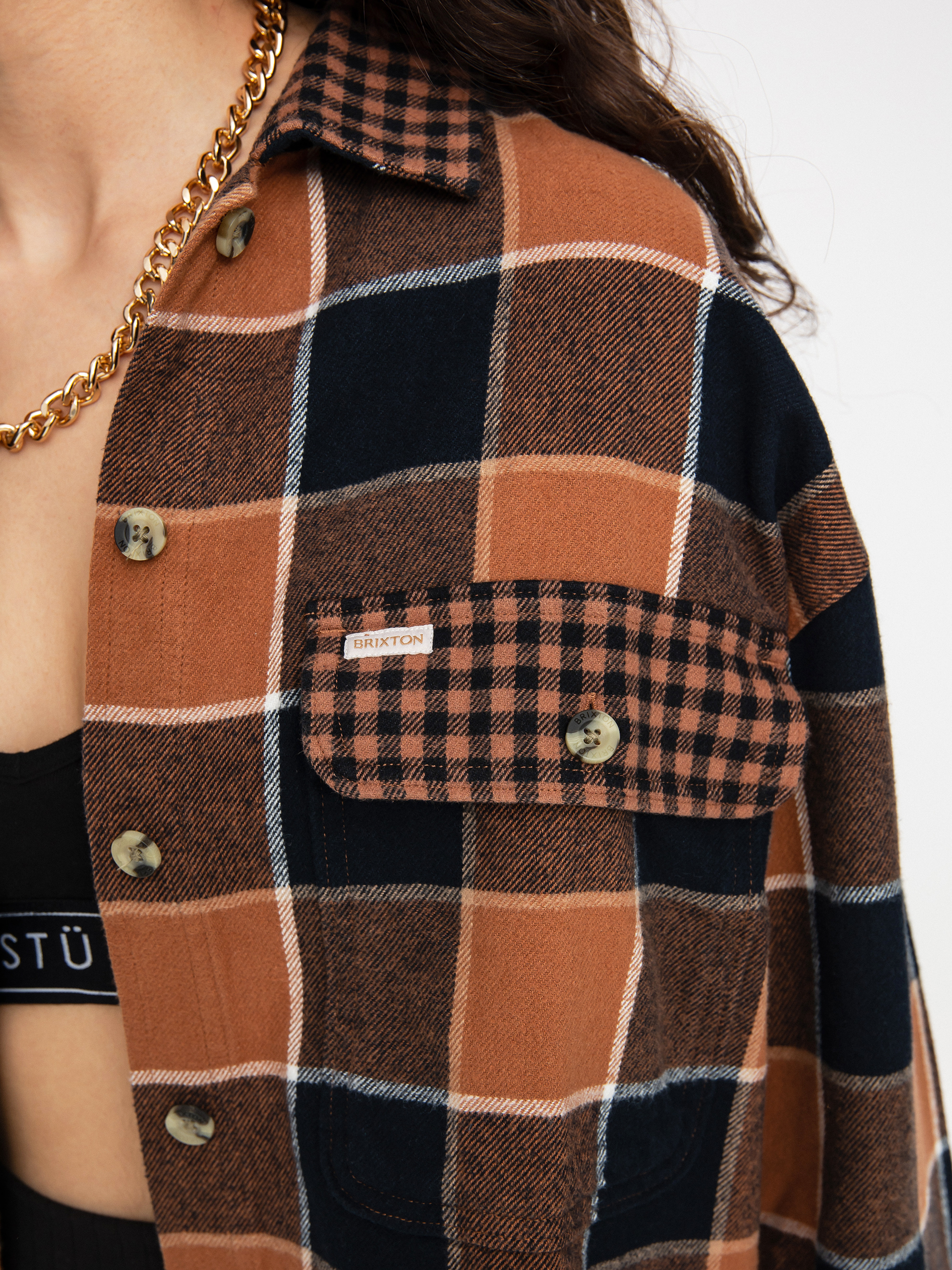 Koszula Brixton Bowery Flannel Ls Wmn (hide/black)