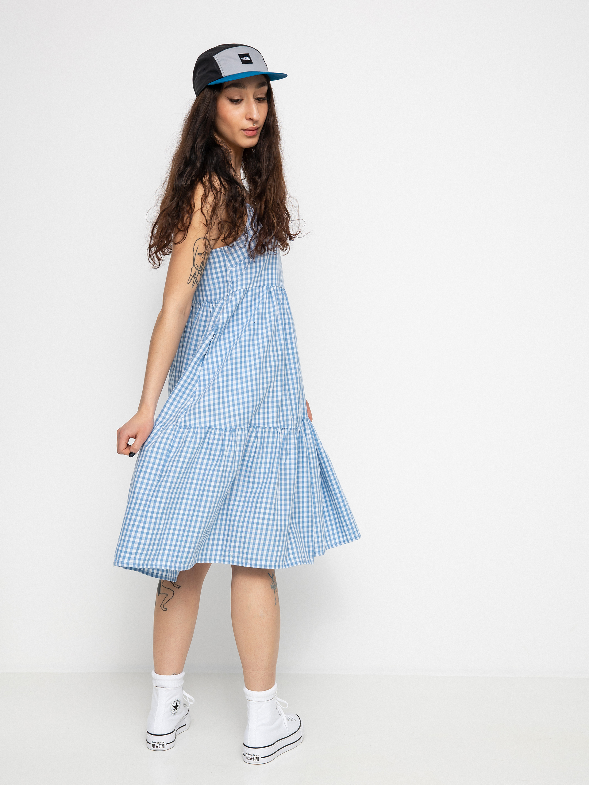 Sukienka Brixton Gingham Tier Wmn (casa blanca blue)
