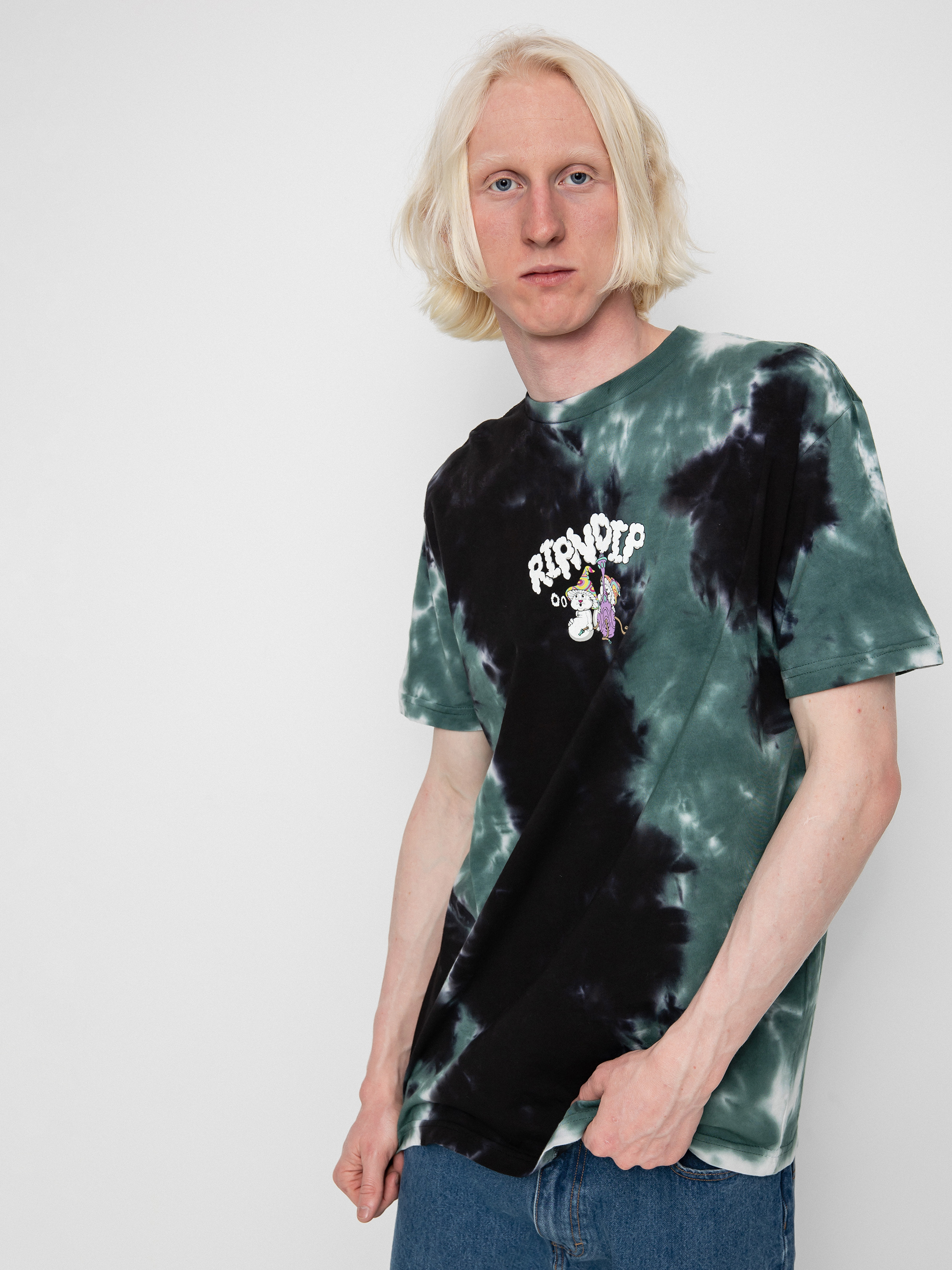 T-shirt RipNDip Kaleidoscopic (black/sage tie dye)