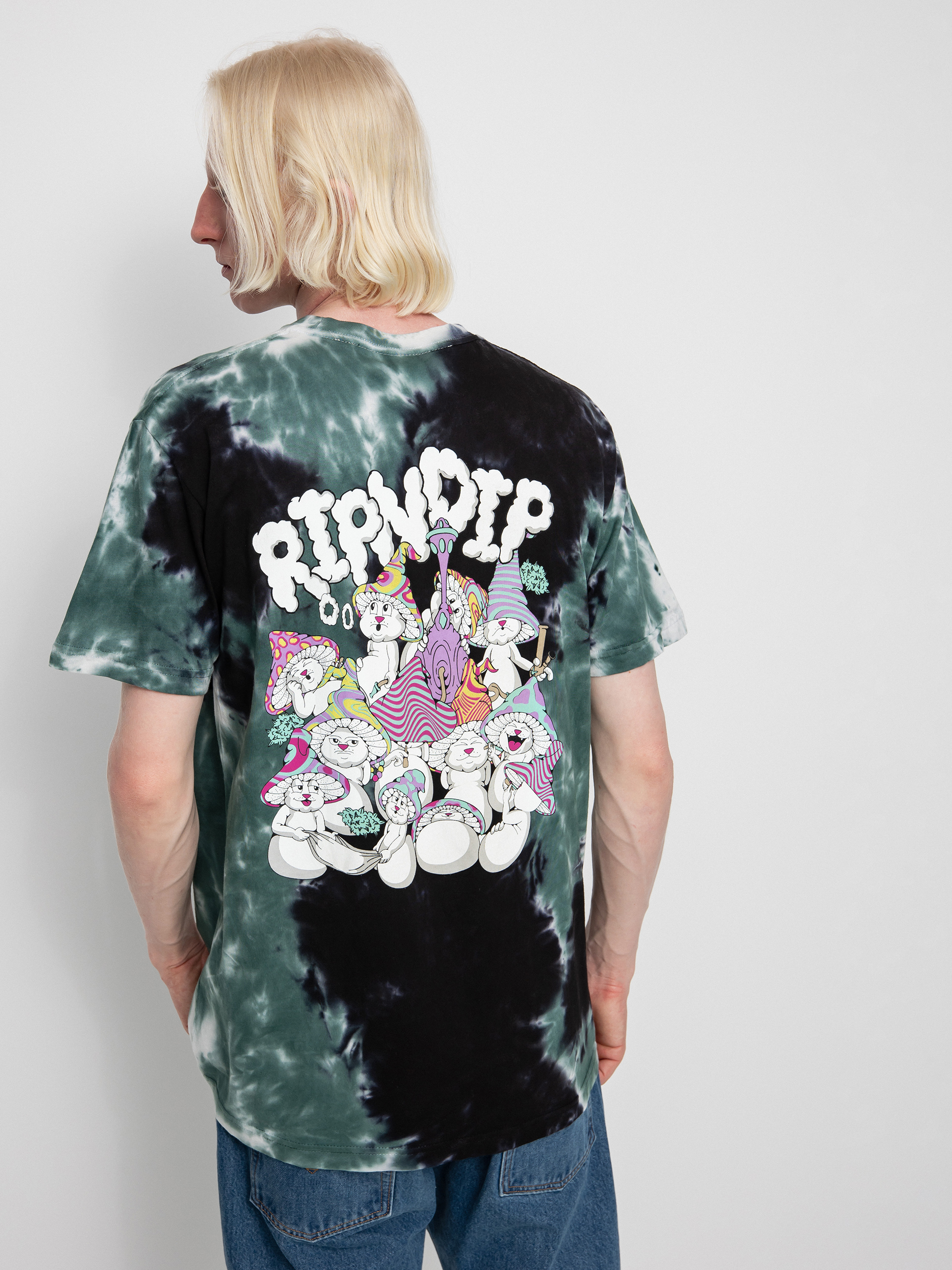 T-shirt RipNDip Kaleidoscopic (black/sage tie dye)