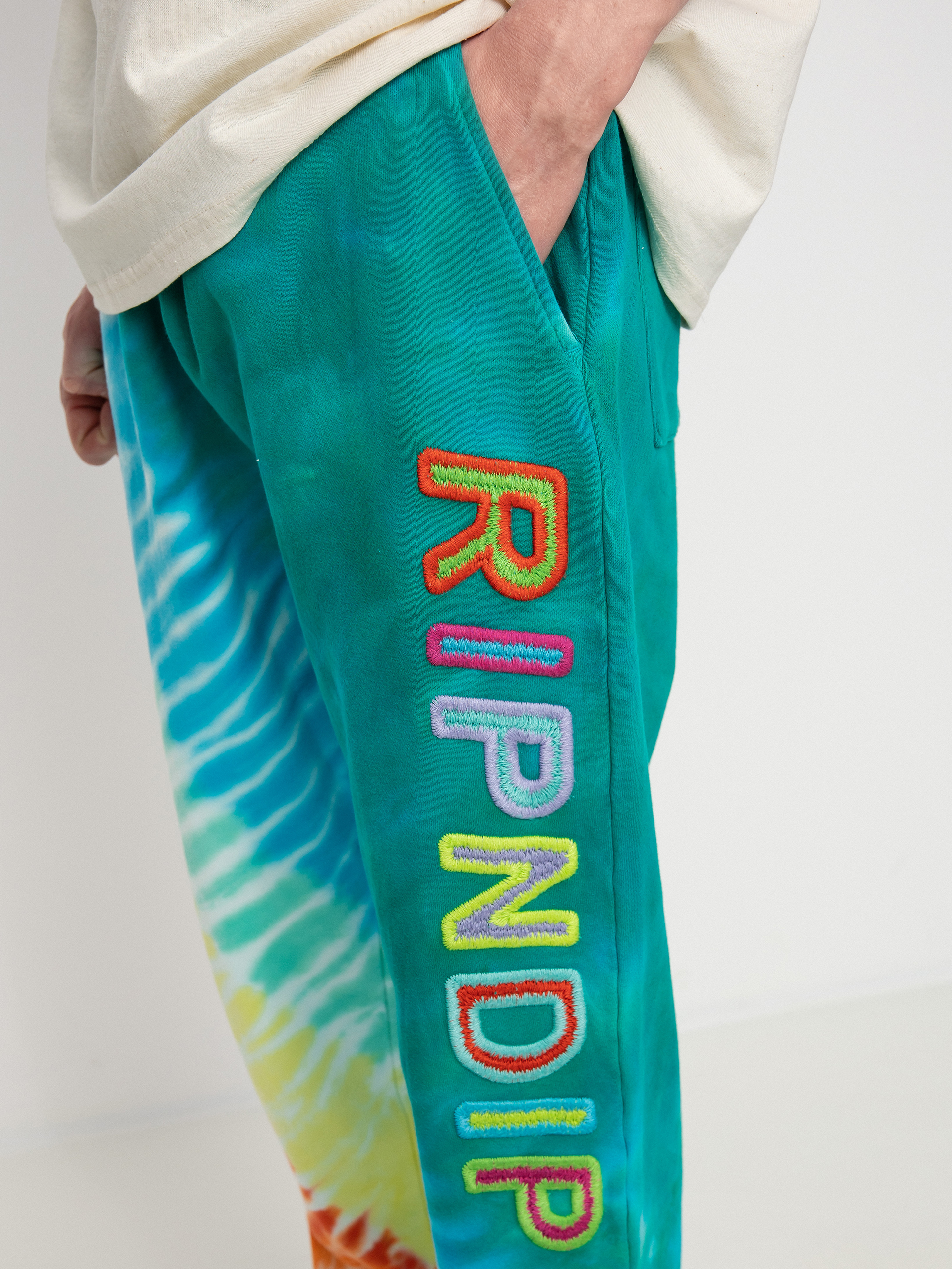 Spodnie RipNDip Prisma (teal rainbow dye)