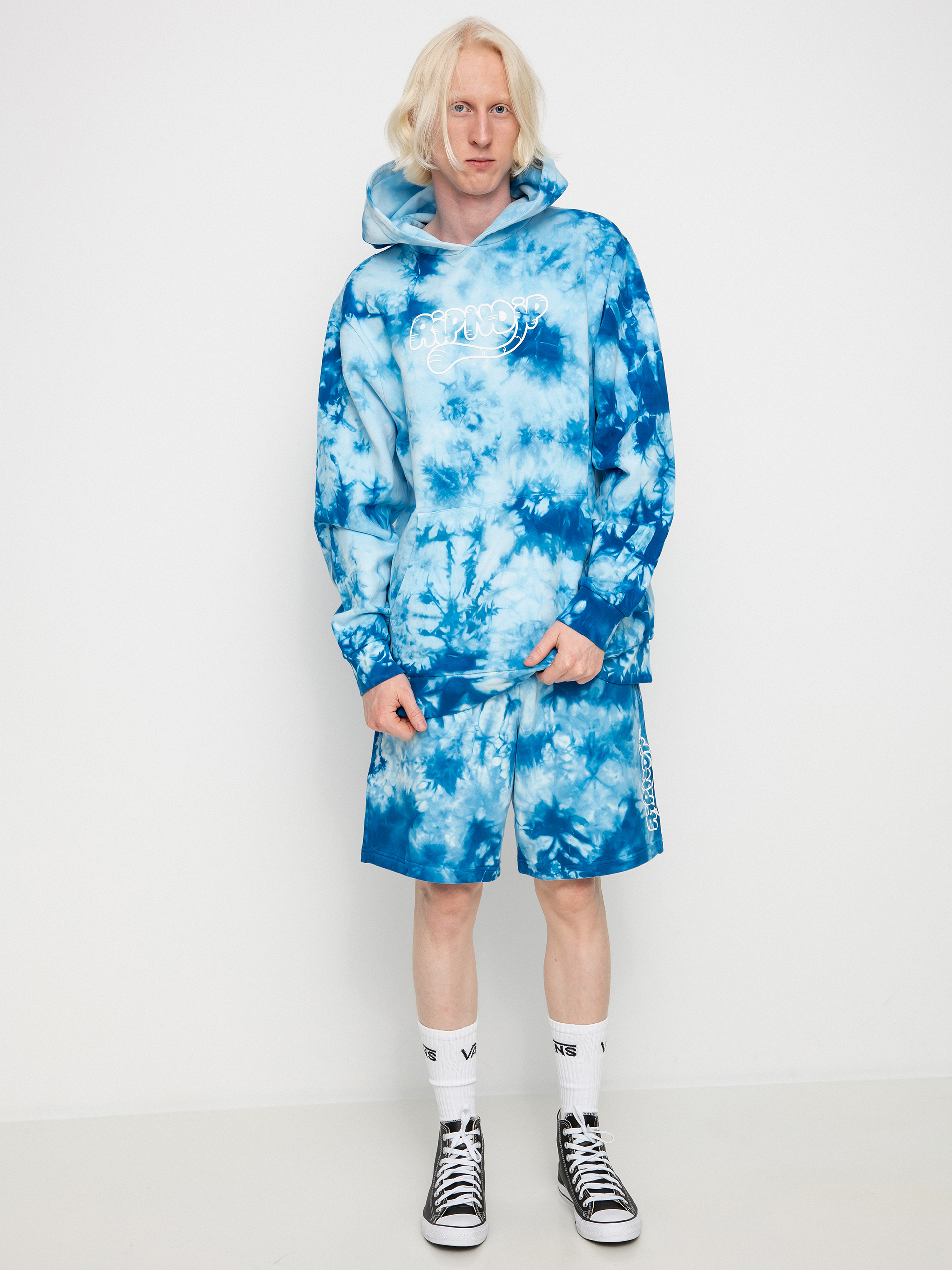 Bluza z kapturem RipNDip Ripntail HD (blue acid wash)