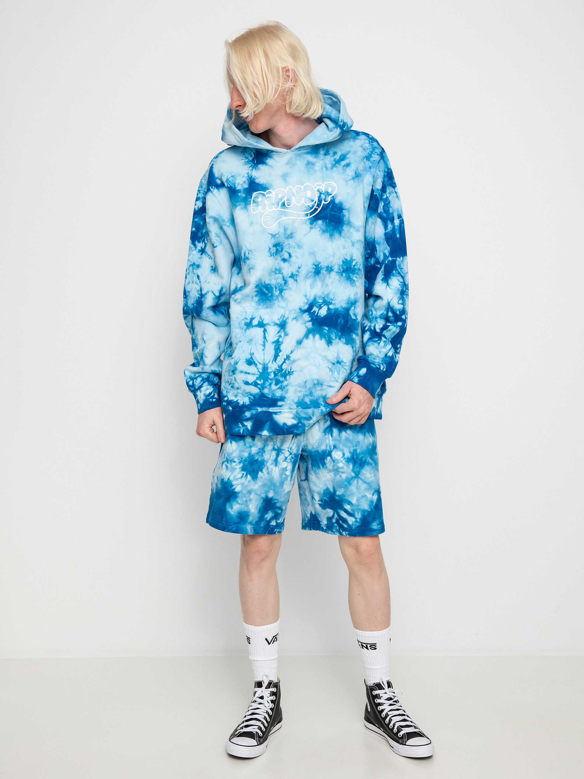 Bluza z kapturem RipNDip Ripntail HD (blue acid wash)