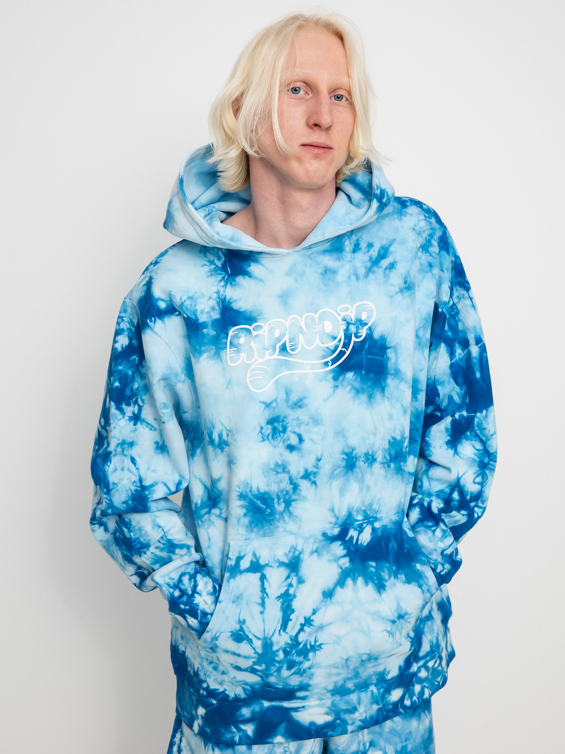 Bluza z kapturem RipNDip Ripntail HD (blue acid wash)
