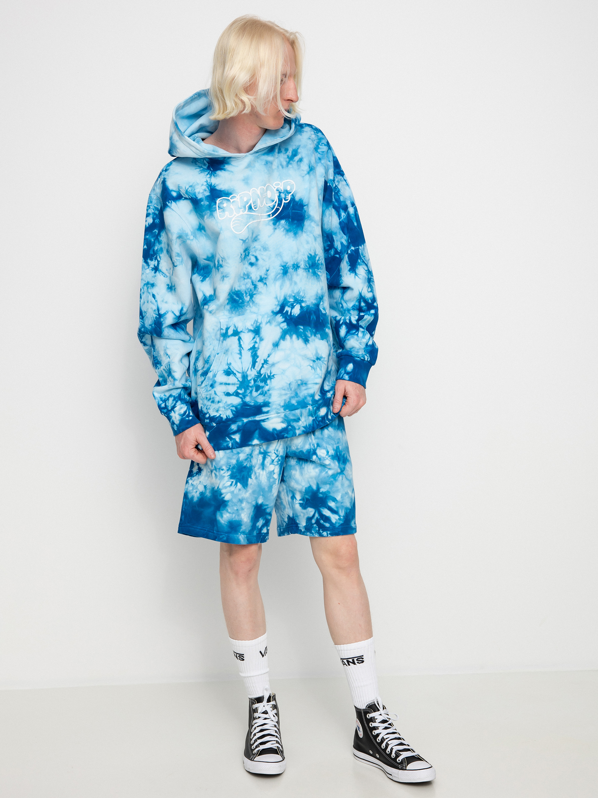 Bluza z kapturem RipNDip Ripntail HD (blue acid wash)