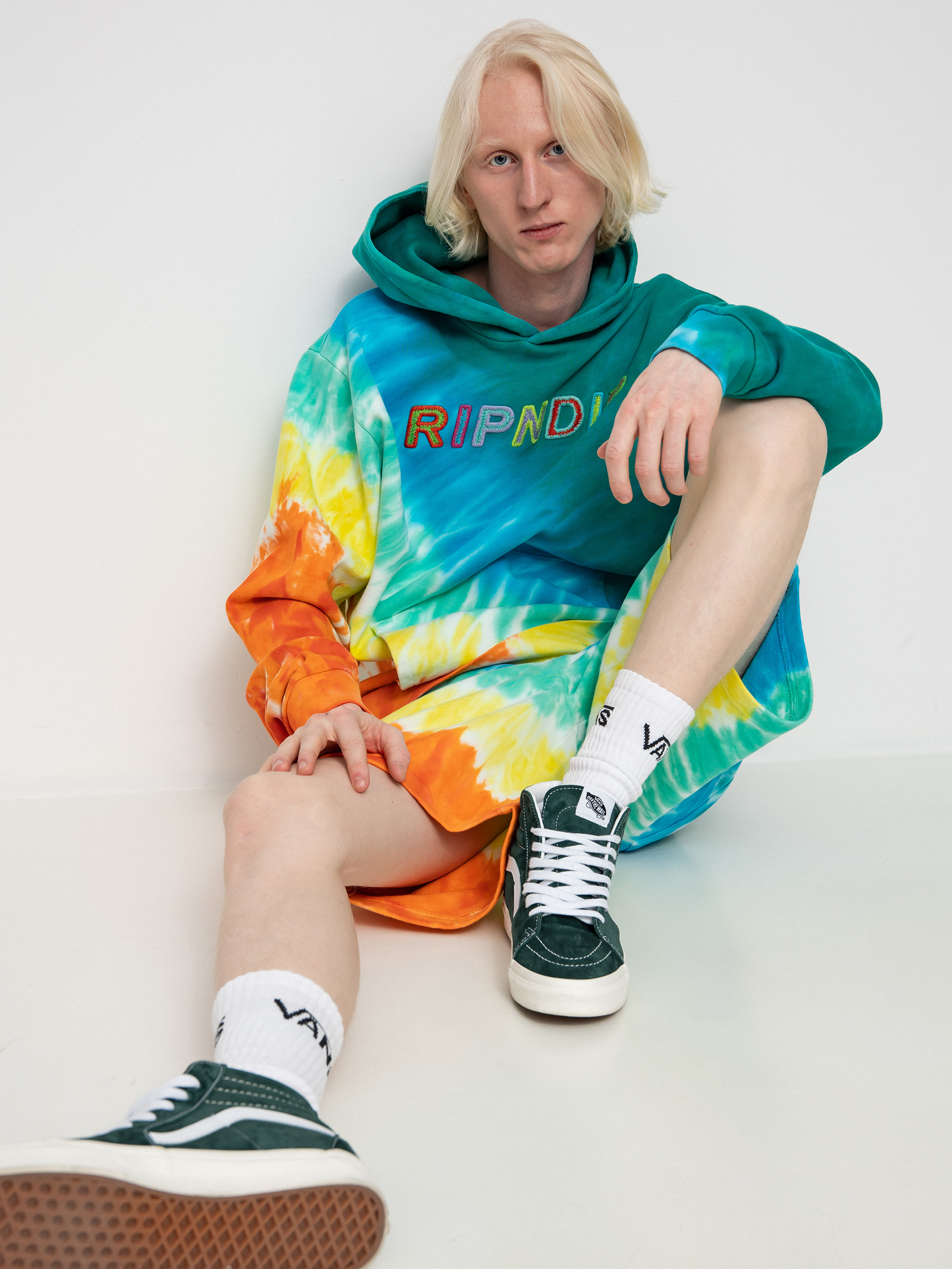 Bluza z kapturem RipNDip Prisma HD (teal rainbow dye)