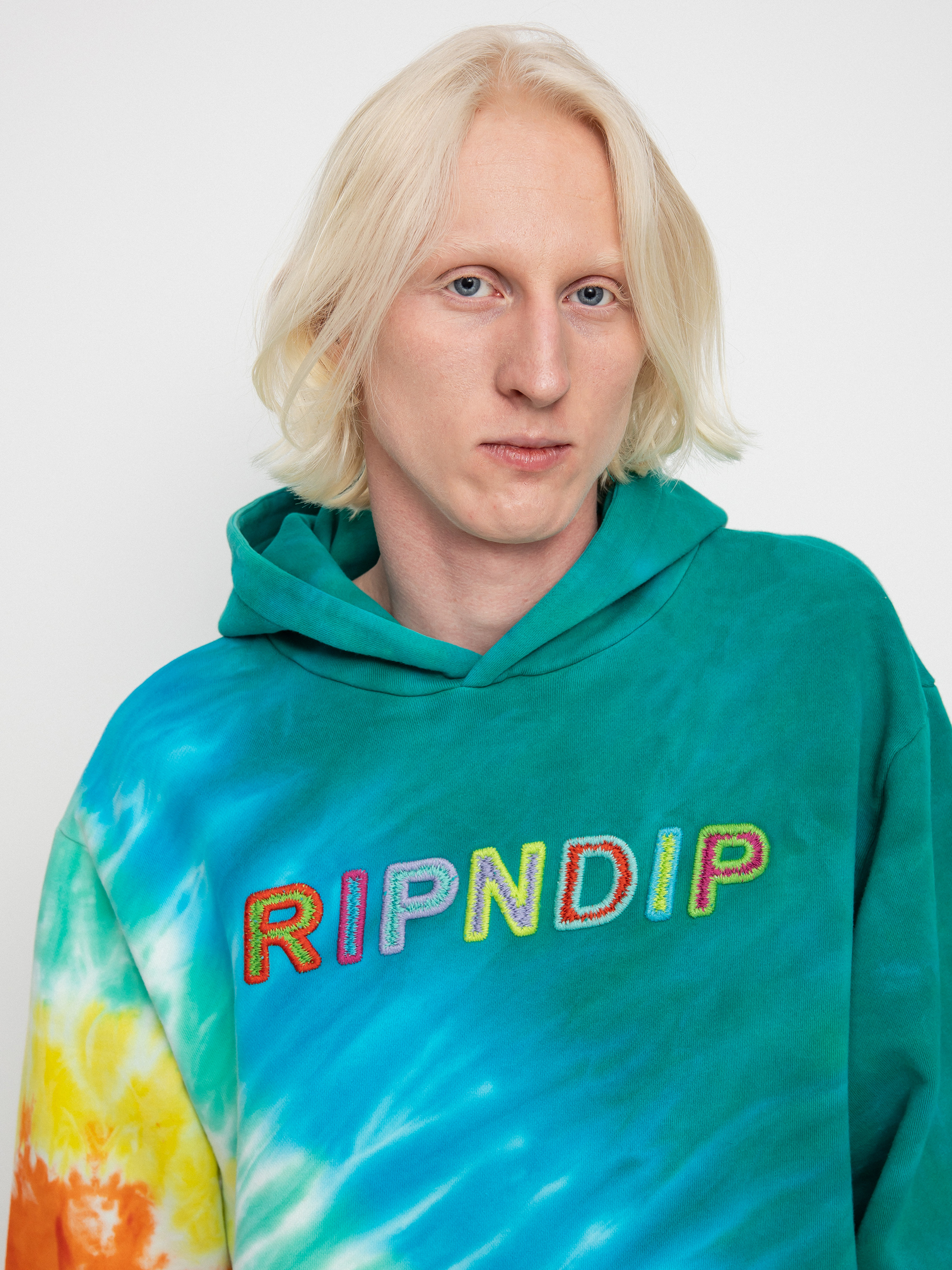 Bluza z kapturem RipNDip Prisma HD (teal rainbow dye)