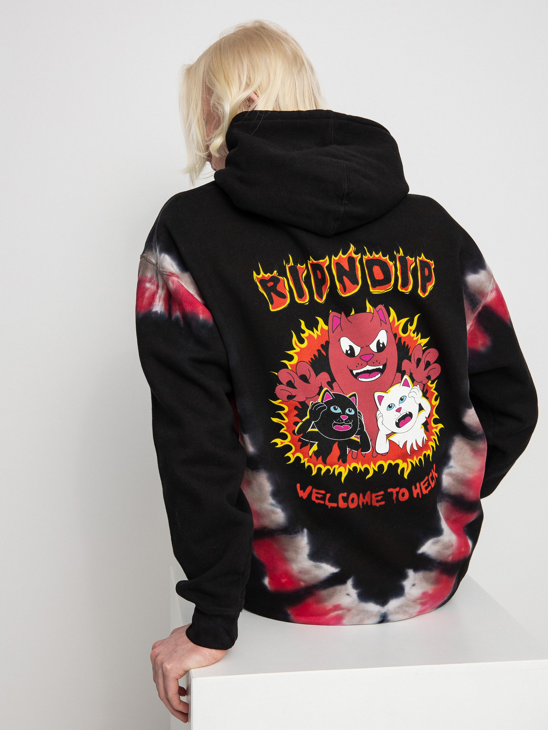 Bluza z kapturem RipNDip Dark Side HD (red/black v dye)
