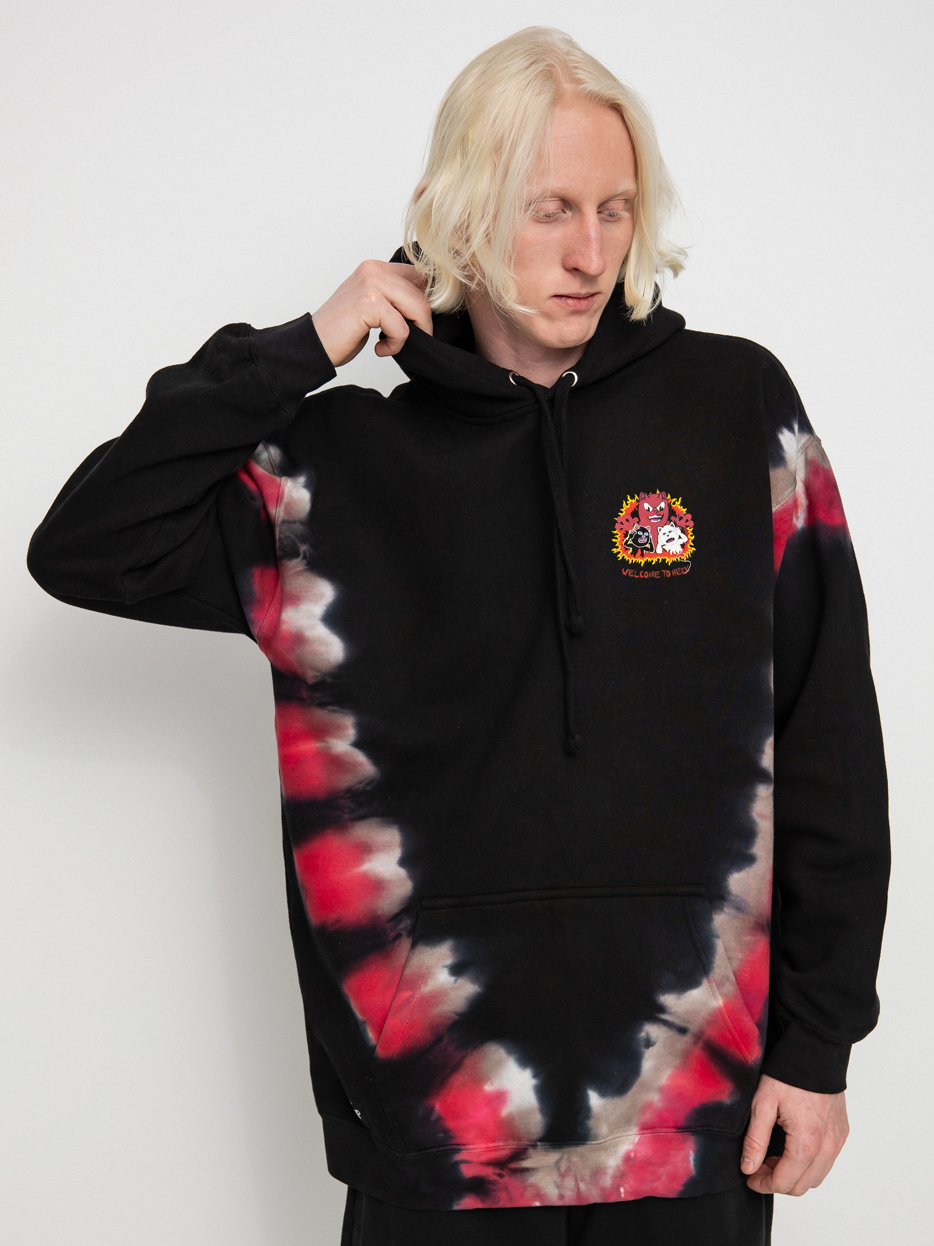 Bluza z kapturem RipNDip Dark Side HD (red/black v dye)