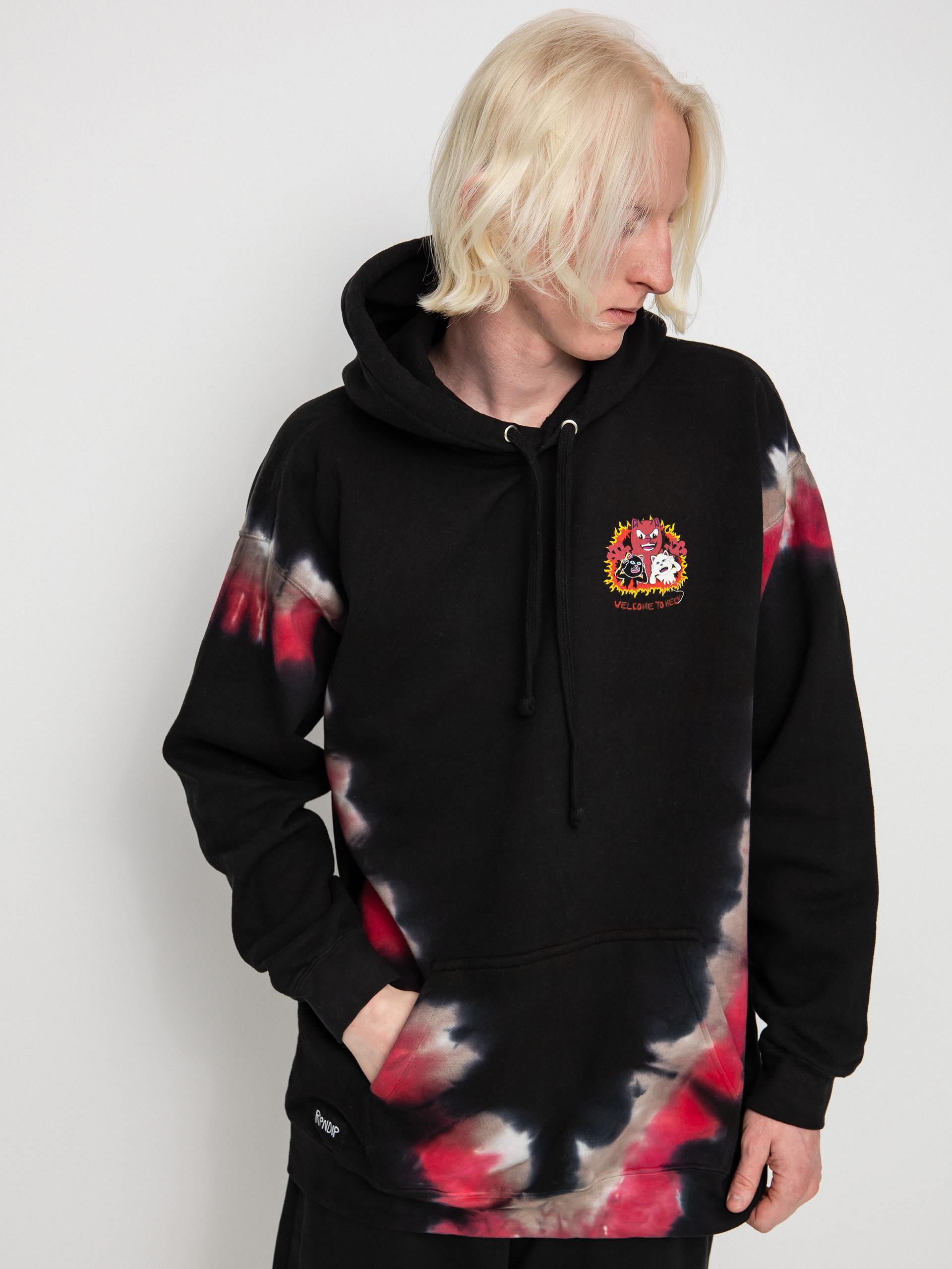 Bluza z kapturem RipNDip Dark Side HD (red/black v dye)