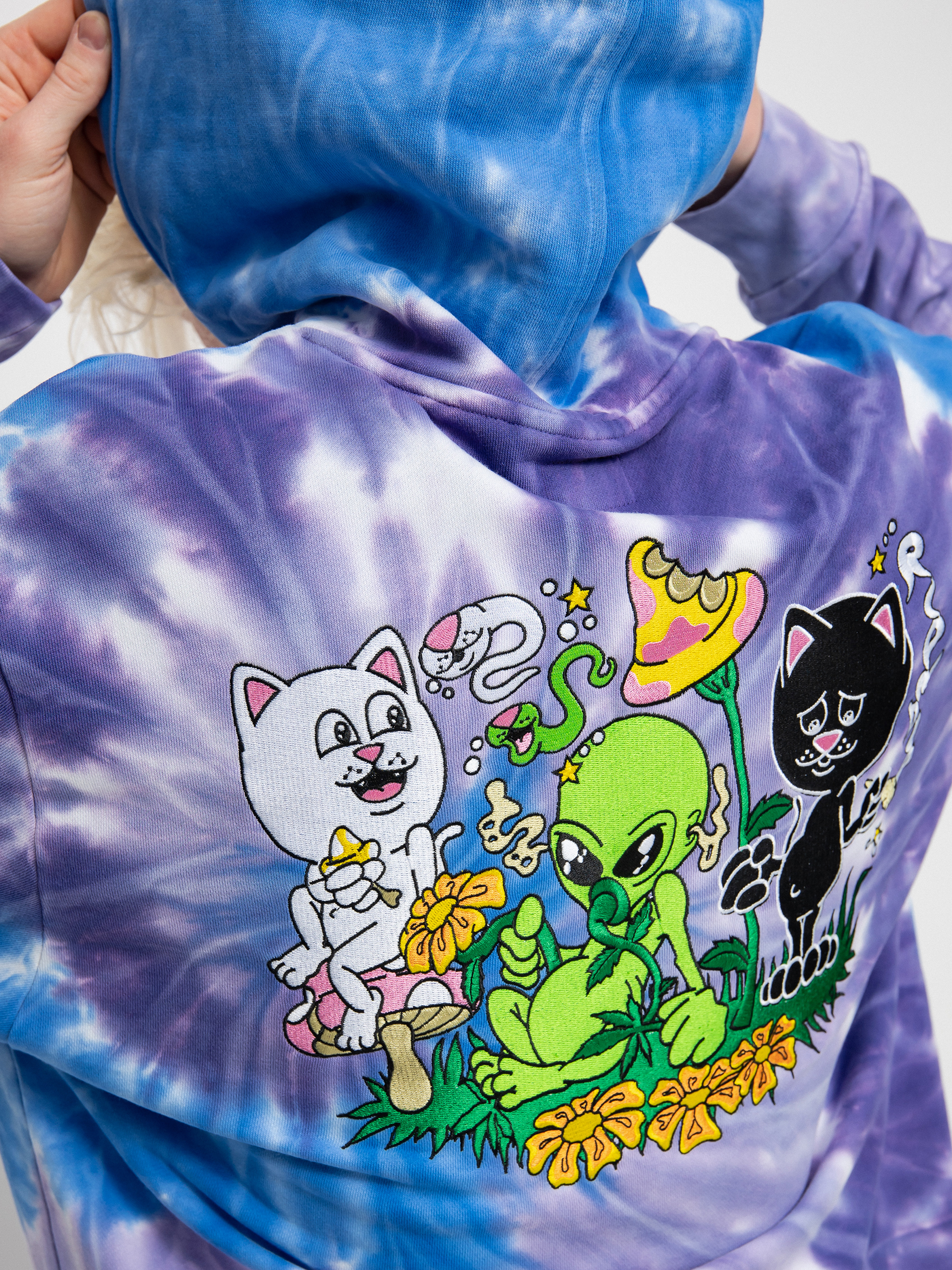 Bluza z kapturem RipNDip Friday Jr HD (purple/lilac spiral dye)