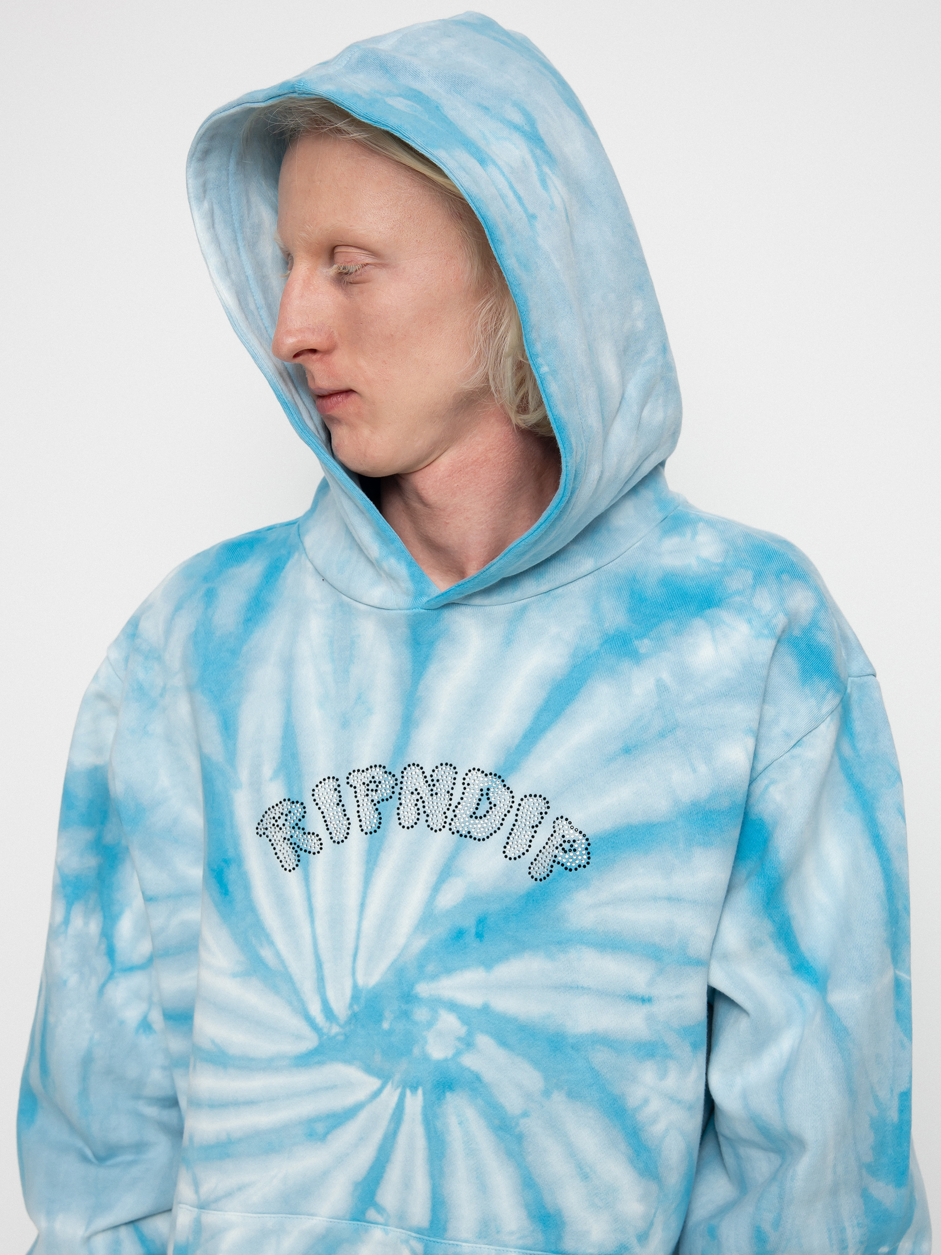 Bluza z kapturem RipNDip Sent From Heaven HD (light blue spiral dye)