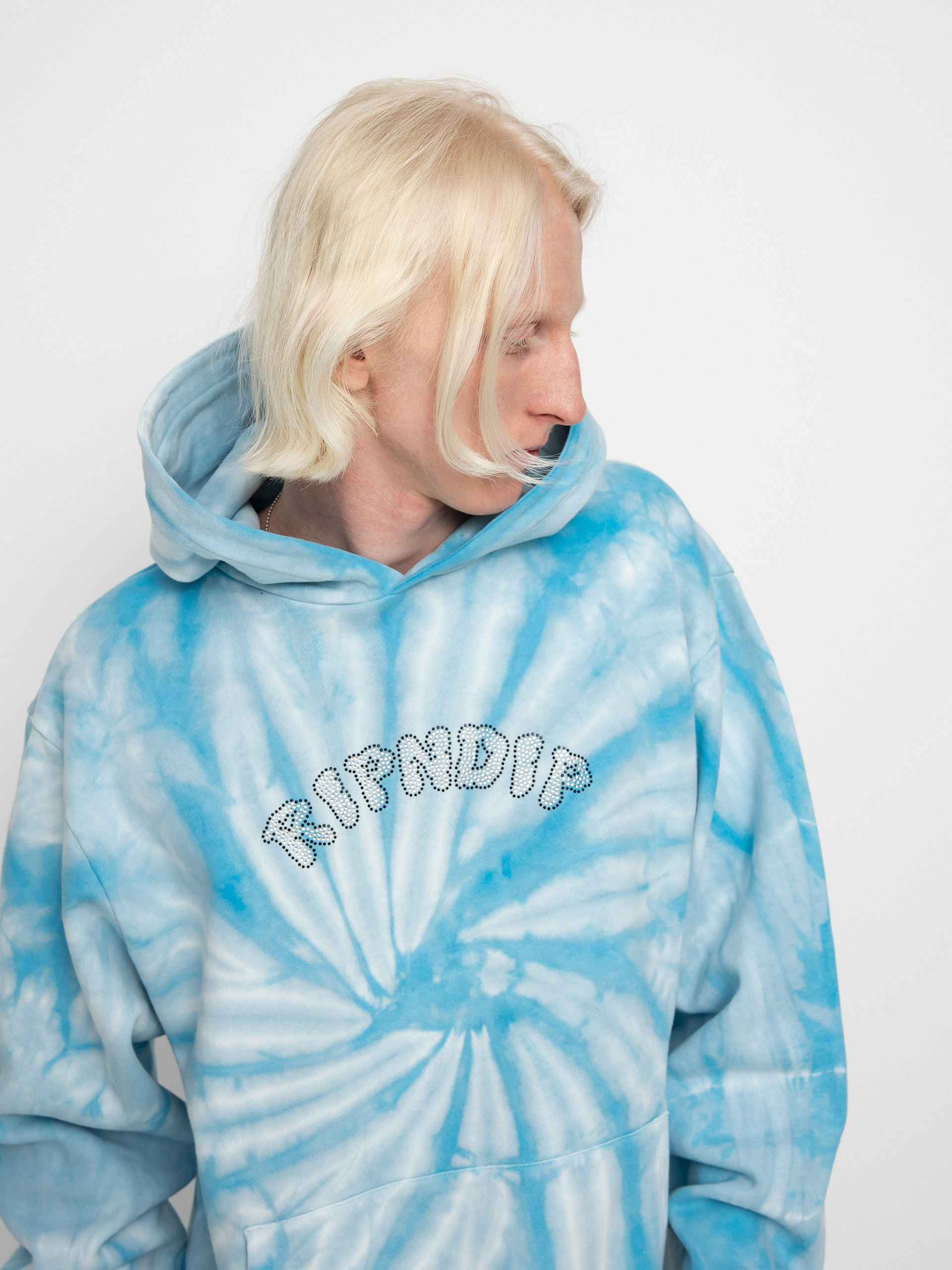 Bluza z kapturem RipNDip Sent From Heaven HD (light blue spiral dye)