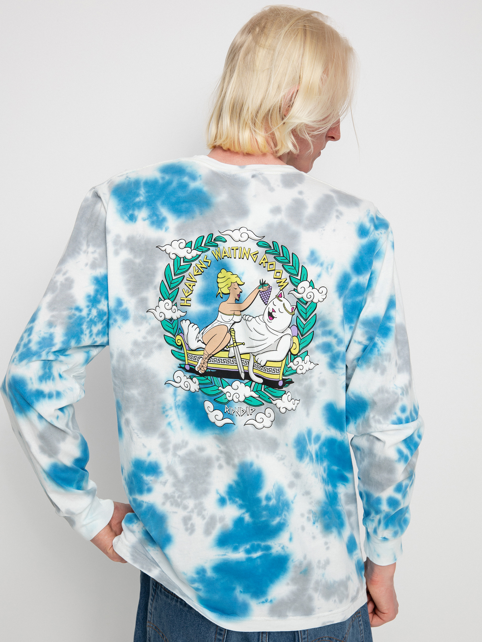 Longsleeve RipNDip Waiting In Heaven (light blue cloud wash)