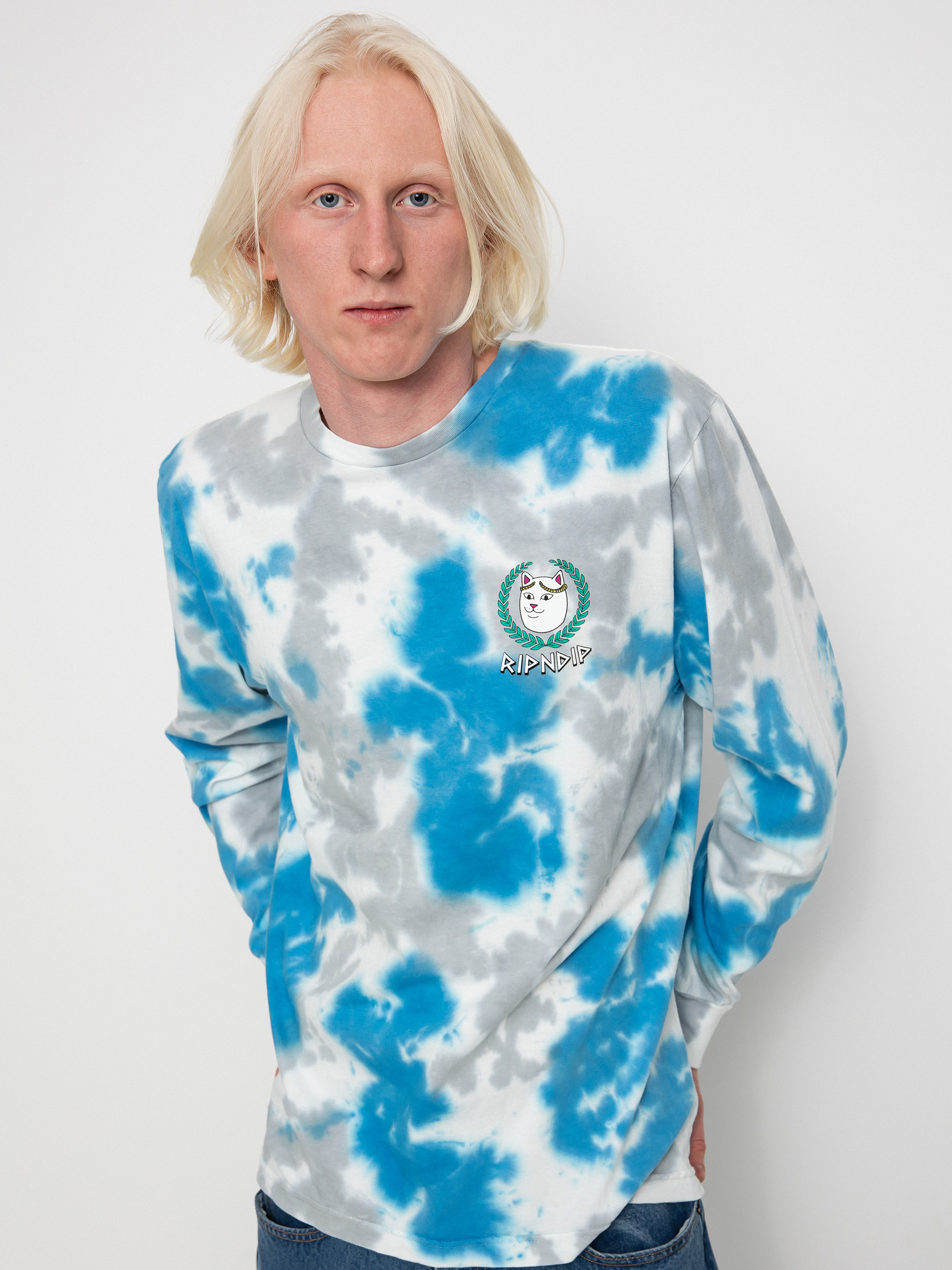 Longsleeve RipNDip Waiting In Heaven (light blue cloud wash)