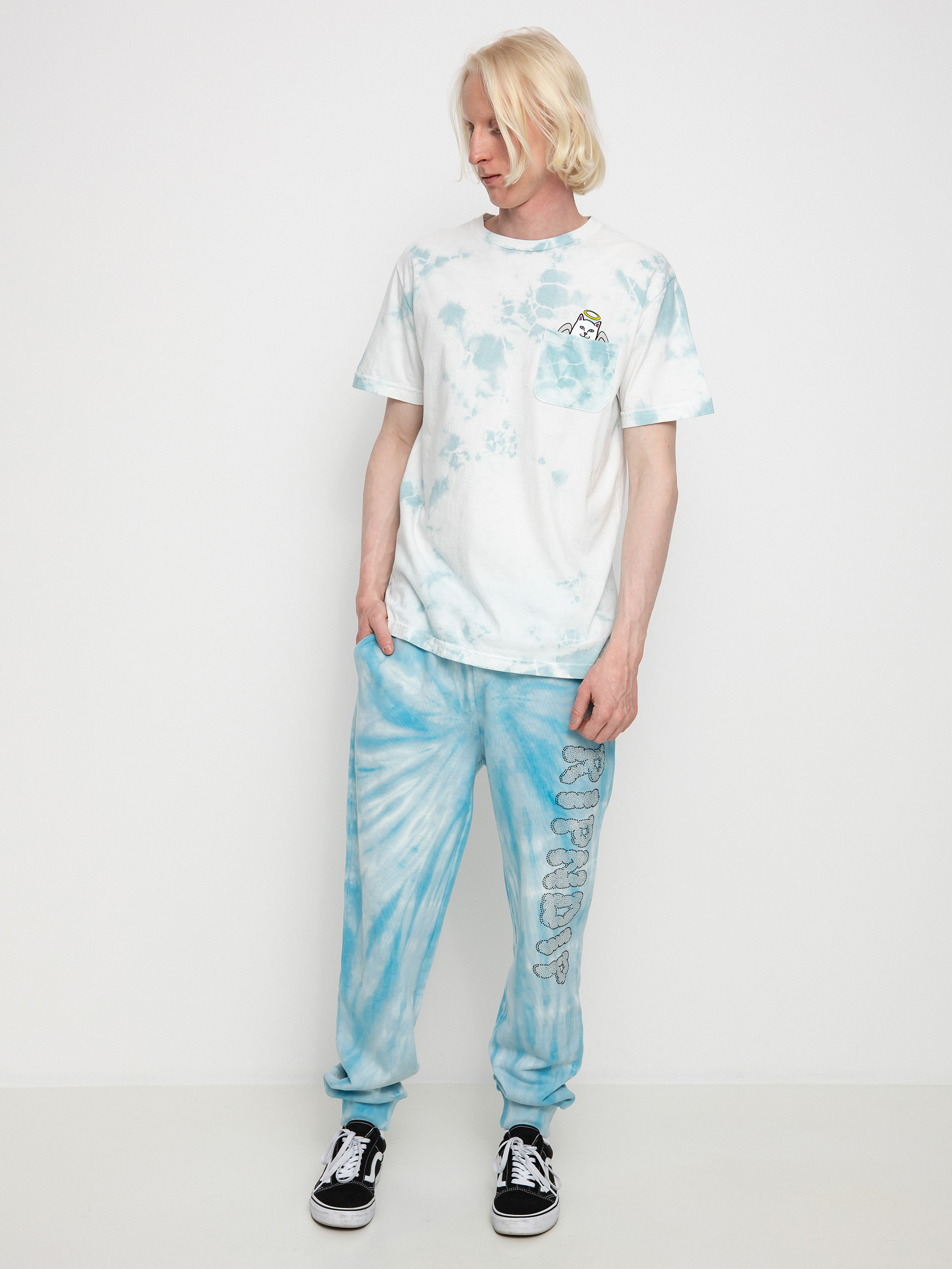 T-shirt RipNDip Lord Angel Pocket (light blue lightning wash)