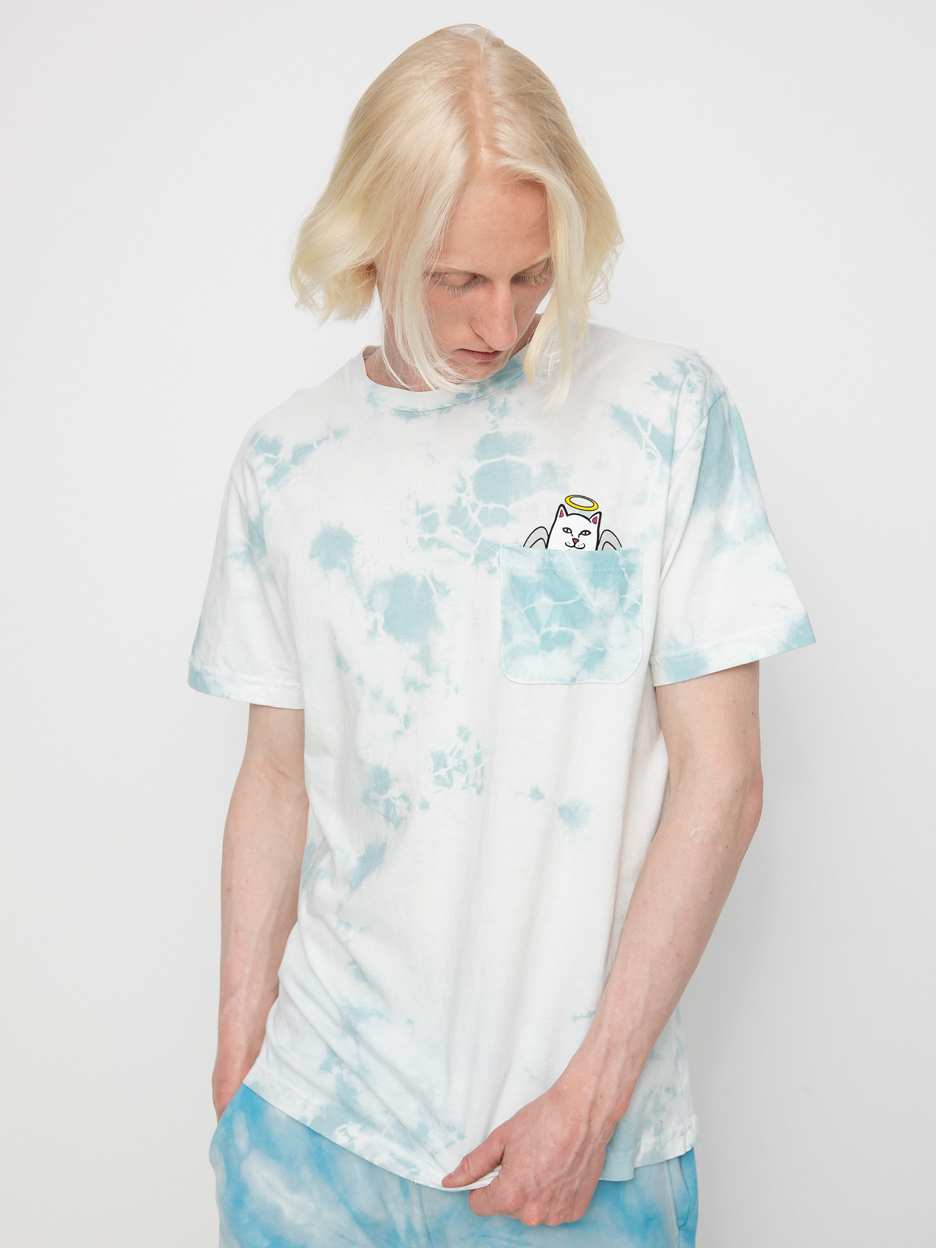 T-shirt RipNDip Lord Angel Pocket (light blue lightning wash)