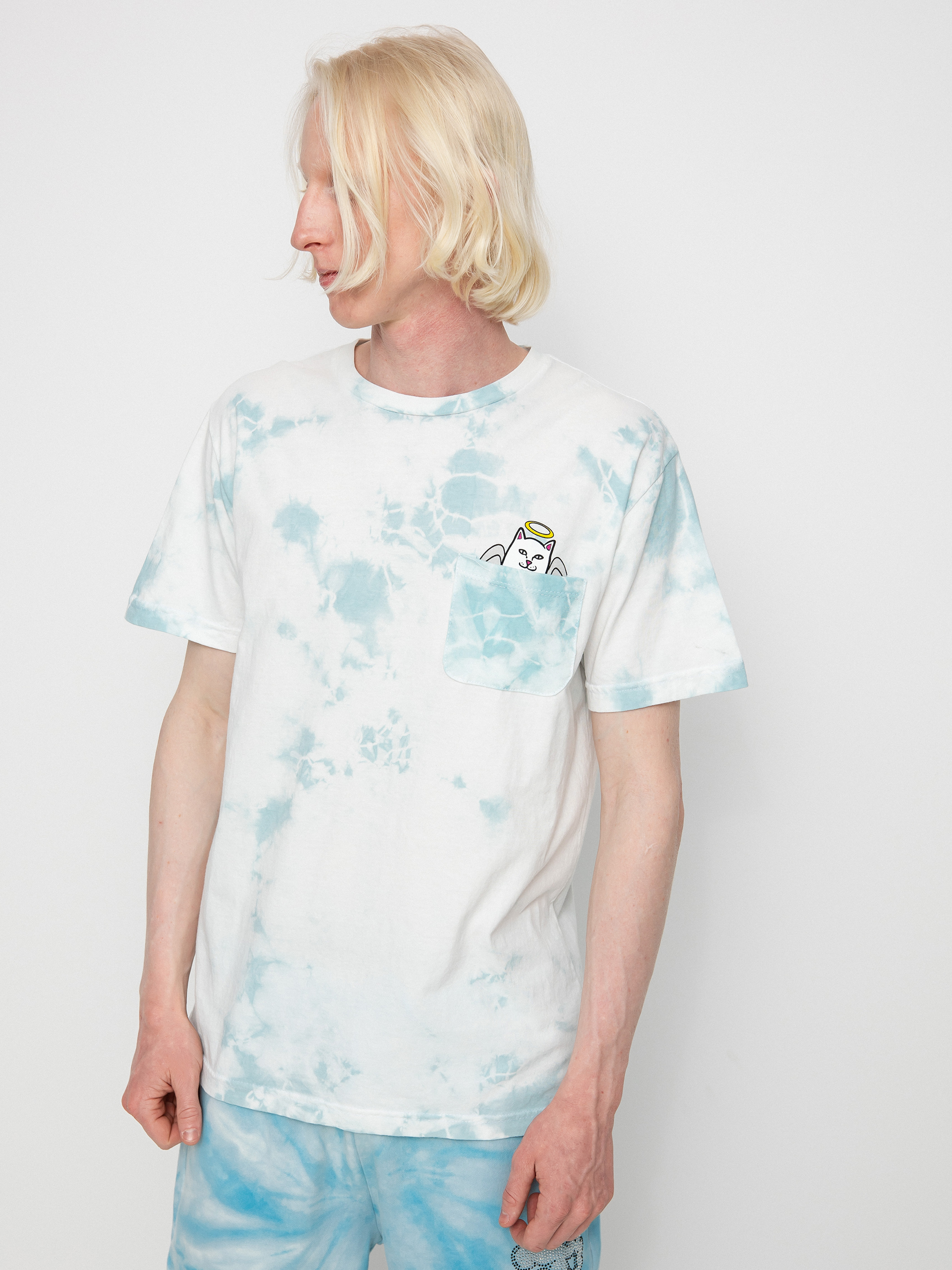 T-shirt RipNDip Lord Angel Pocket (light blue lightning wash)