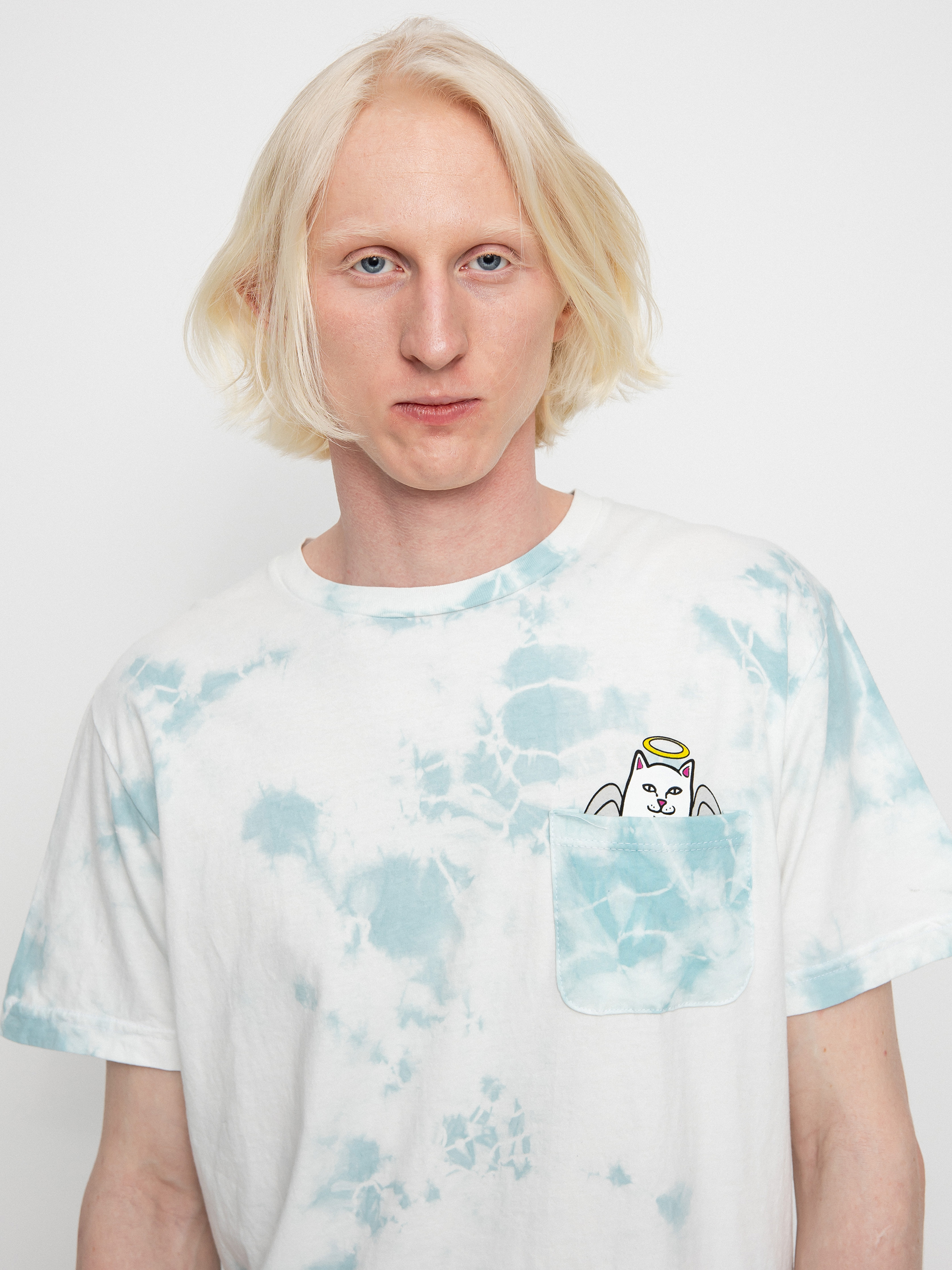 T-shirt RipNDip Lord Angel Pocket (light blue lightning wash)