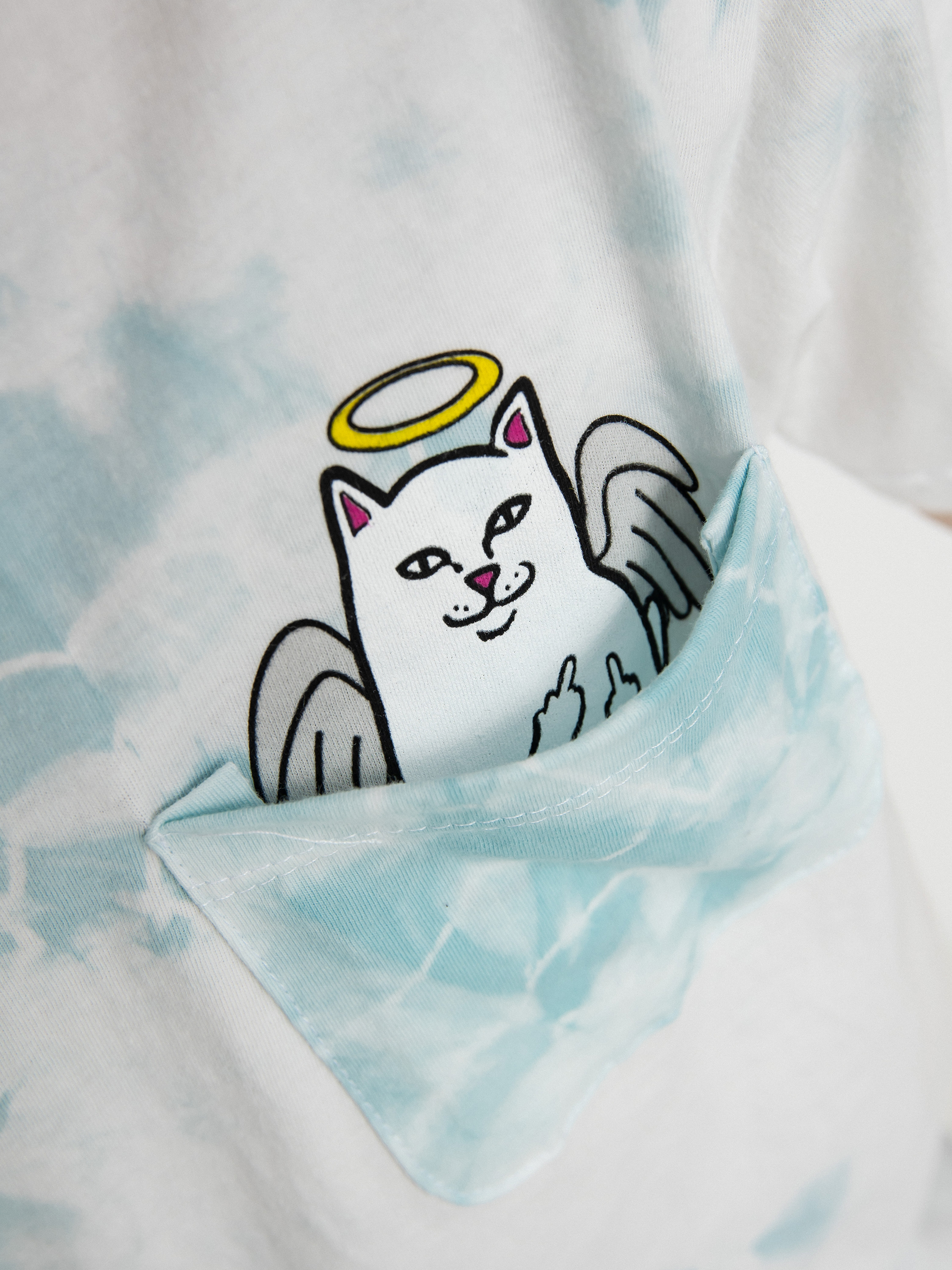 T-shirt RipNDip Lord Angel Pocket (light blue lightning wash)