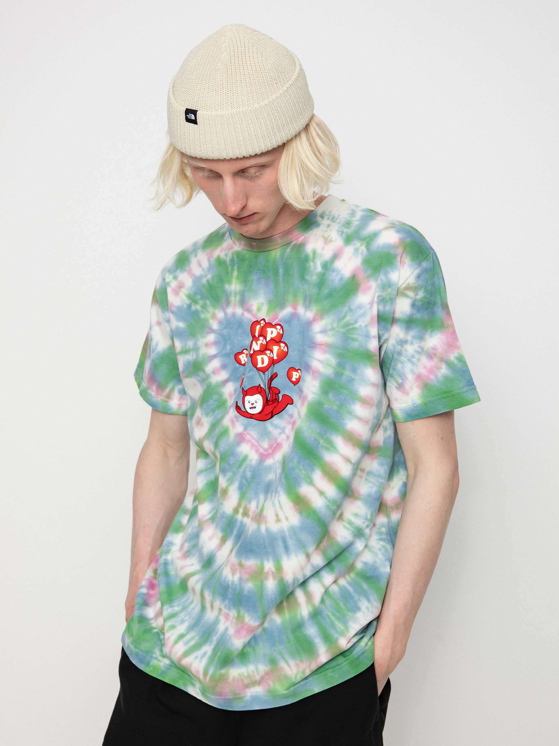 T-shirt RipNDip Cupids Nightmare (blue/pink heart dye)