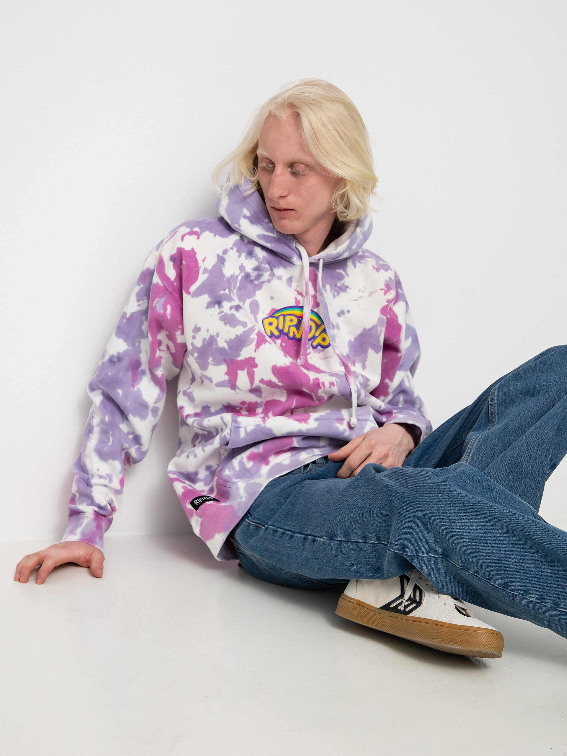Bluza z kapturem RipNDip Friends Forever HD (pink/lavender tie dye)