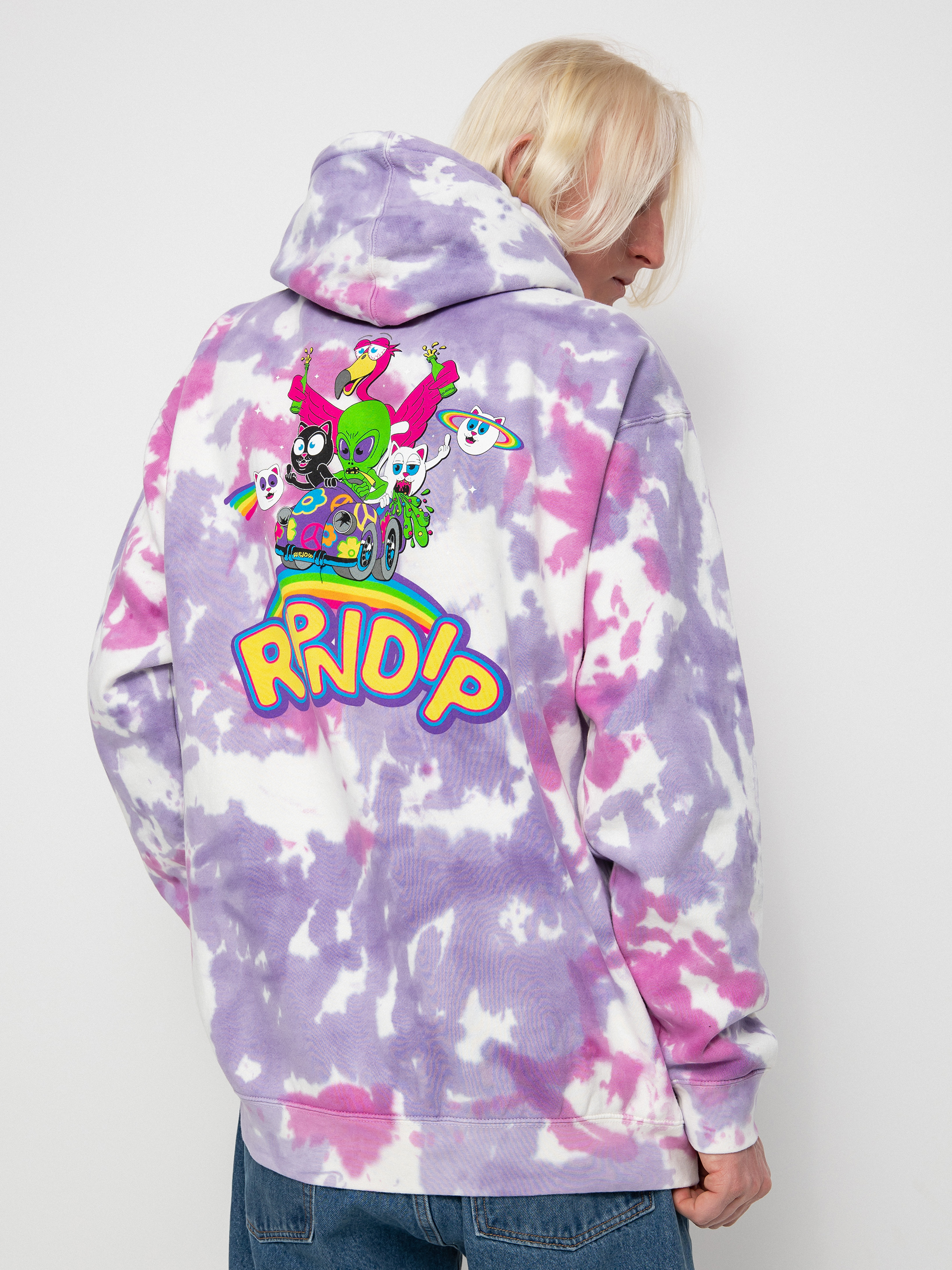 Bluza z kapturem RipNDip Friends Forever HD (pink/lavender tie dye)