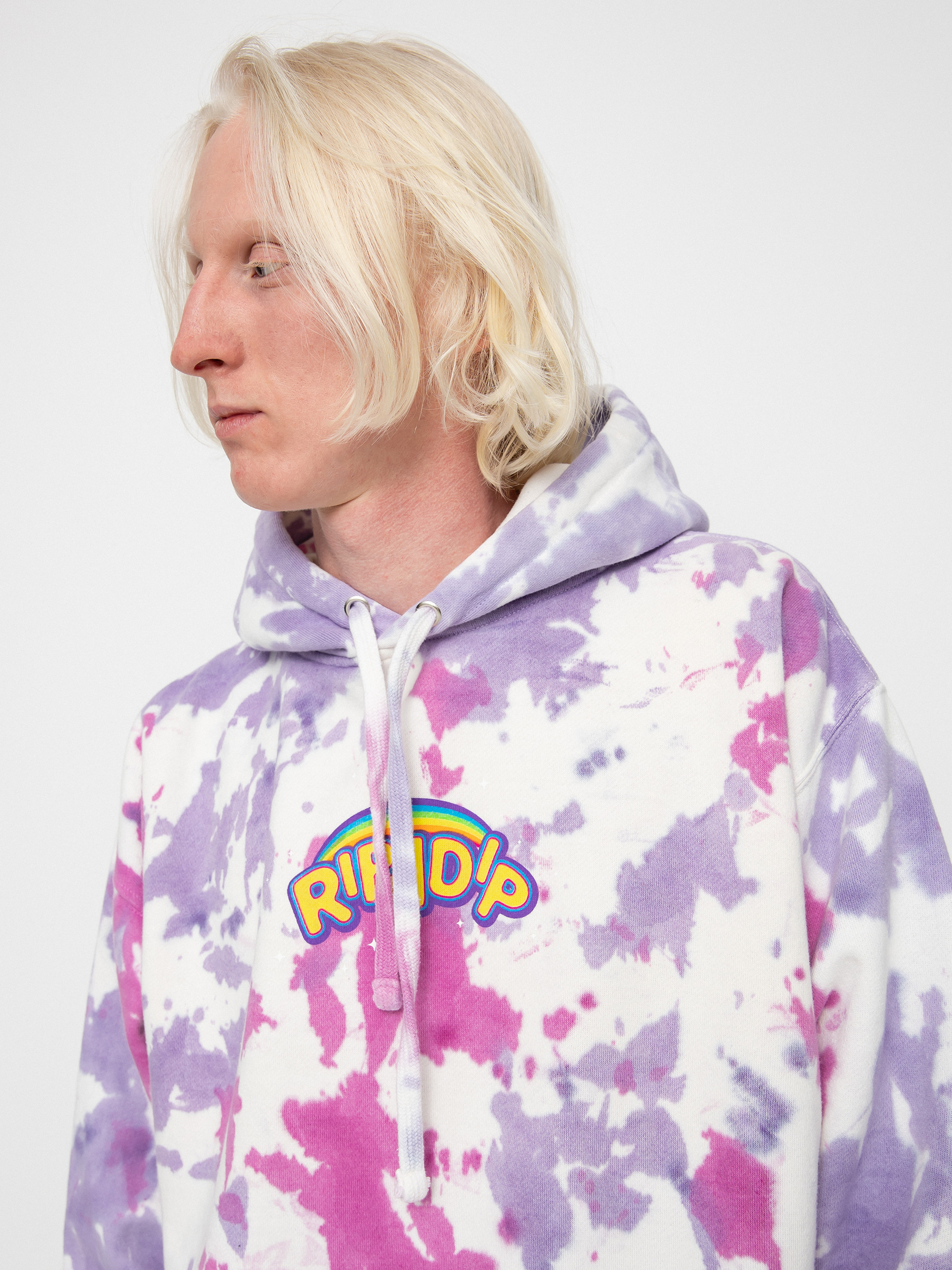 Bluza z kapturem RipNDip Friends Forever HD (pink/lavender tie dye)