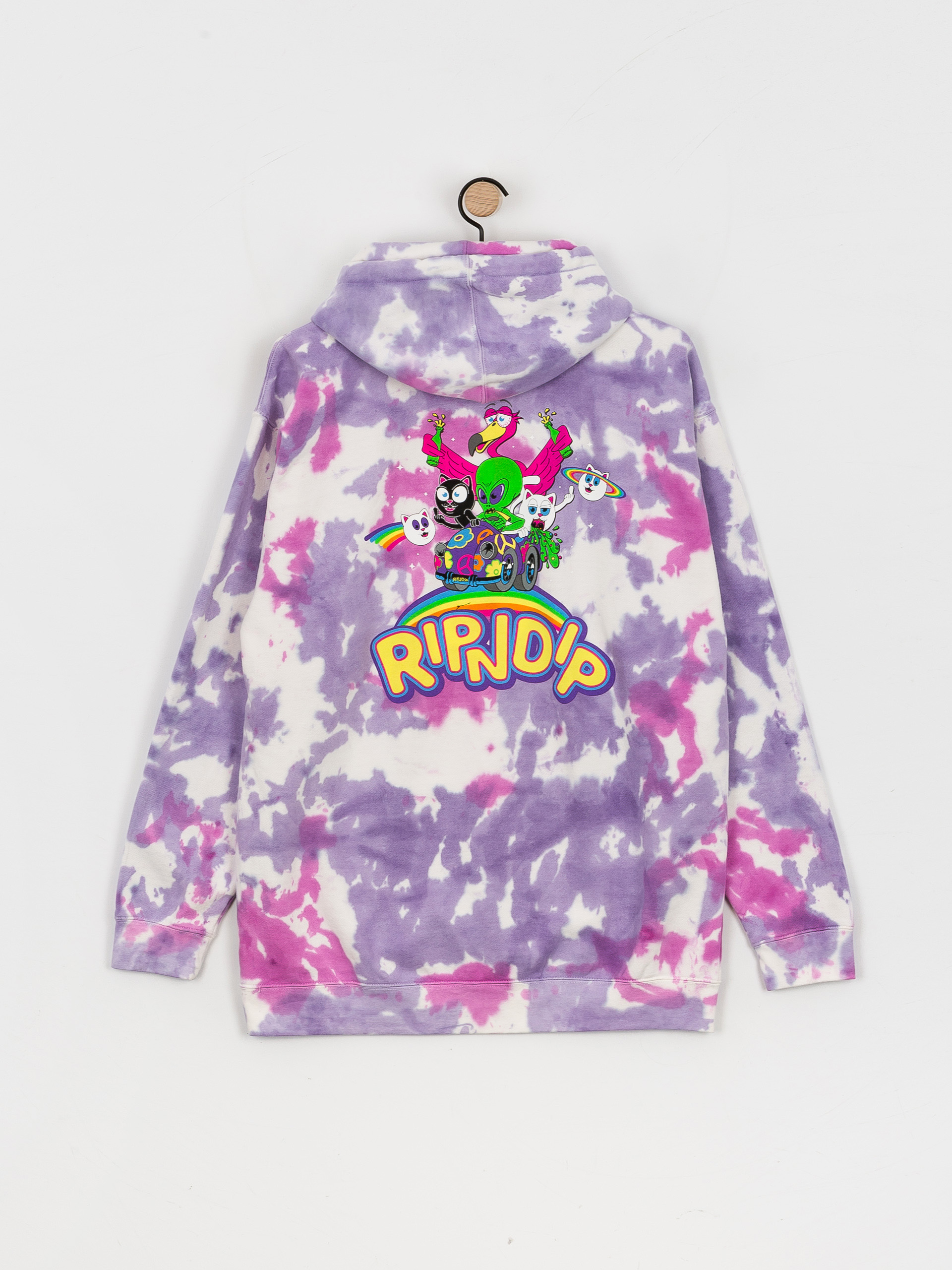 Bluza z kapturem RipNDip Friends Forever HD (pink/lavender tie dye)