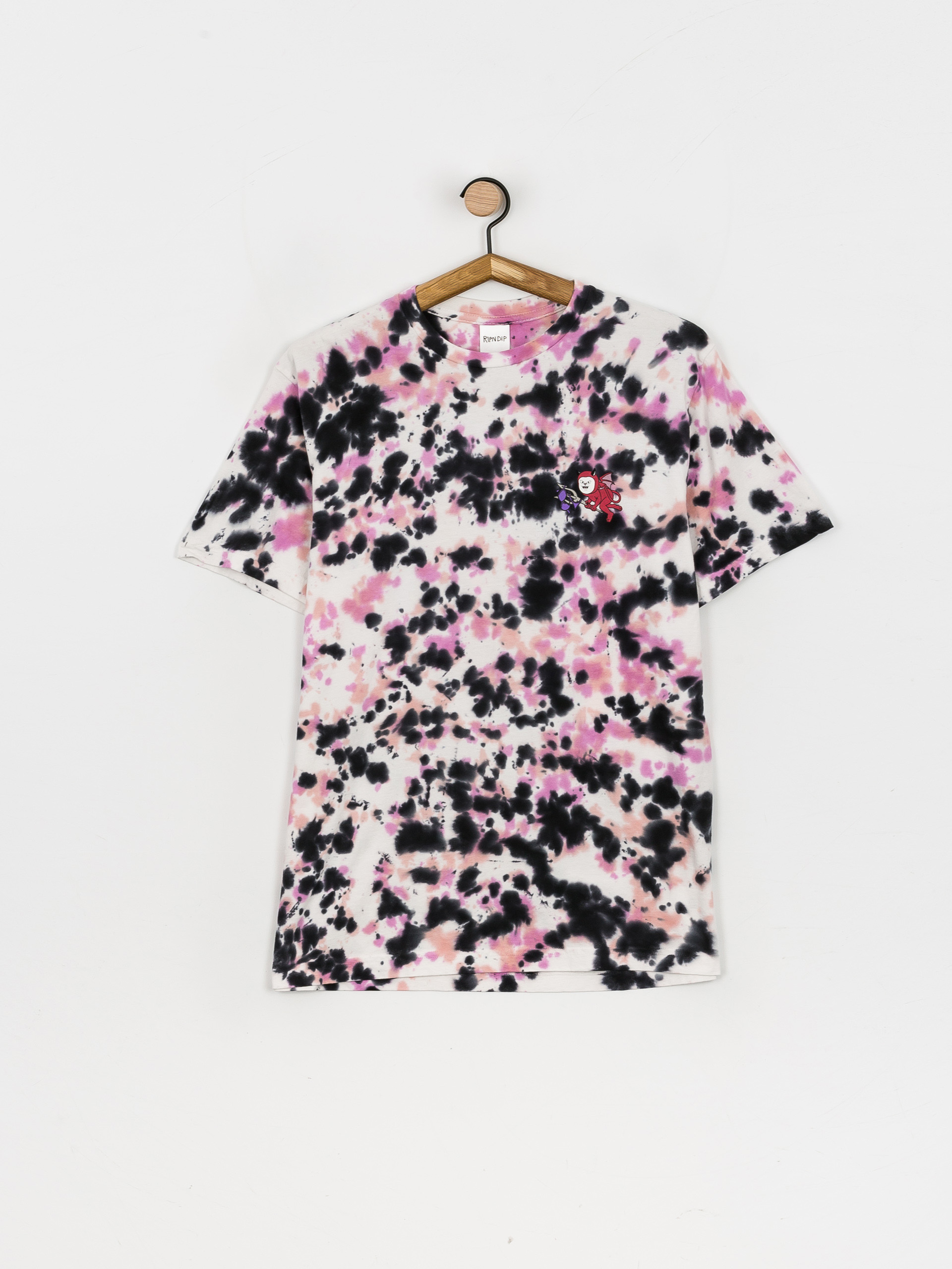 T-shirt RipNDip Fireworld (black/pink acid wash)