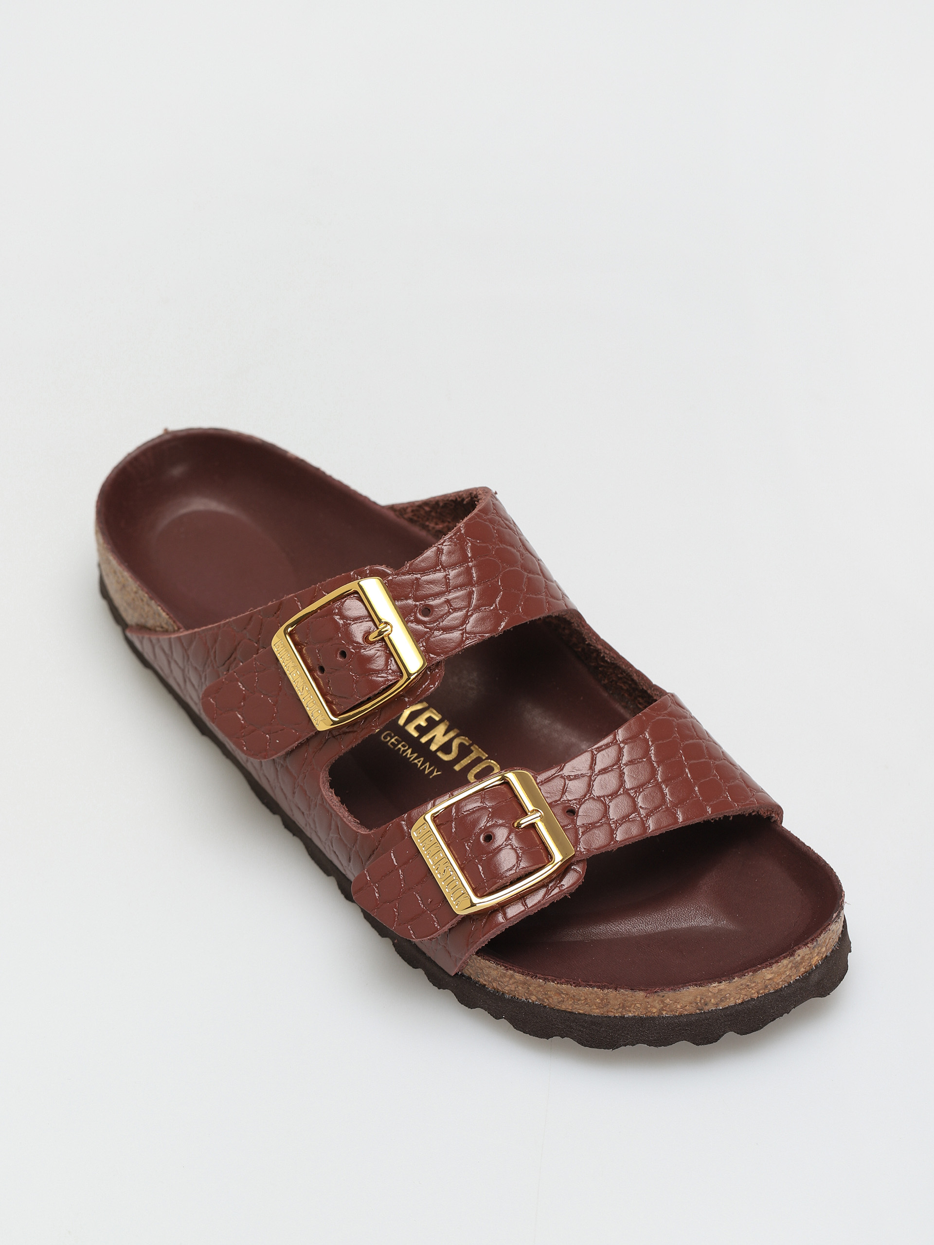 Klapki Birkenstock Arizona Rivet Narrow Wmn (chocolate natural leather embossed)