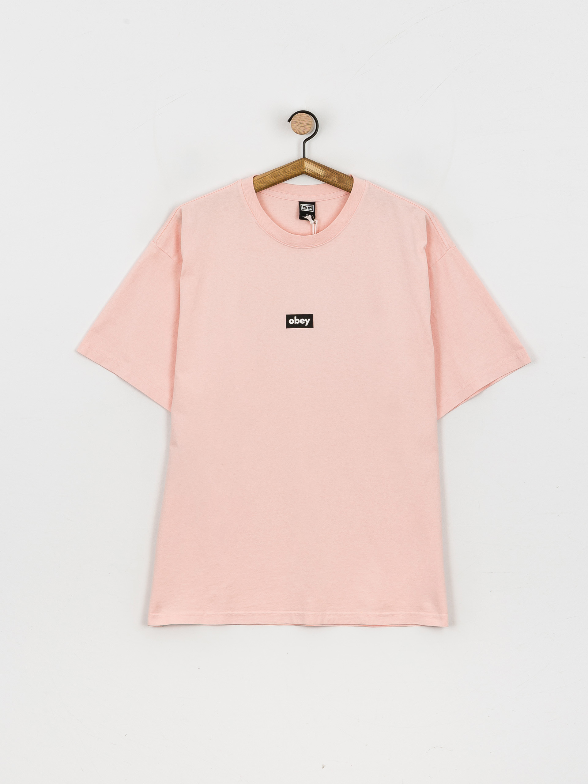 T-shirt OBEY Black Bar (pink clay)
