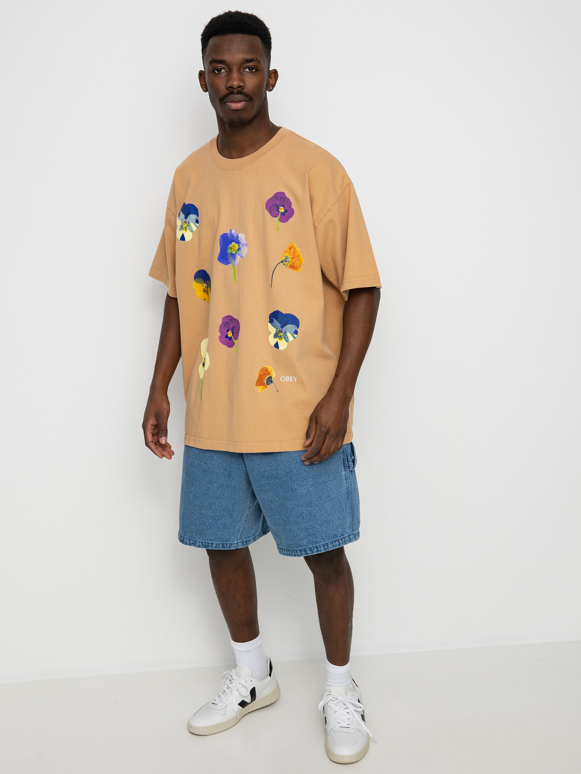 T-shirt OBEY Pressed Daisies (pigment rabbits paw)