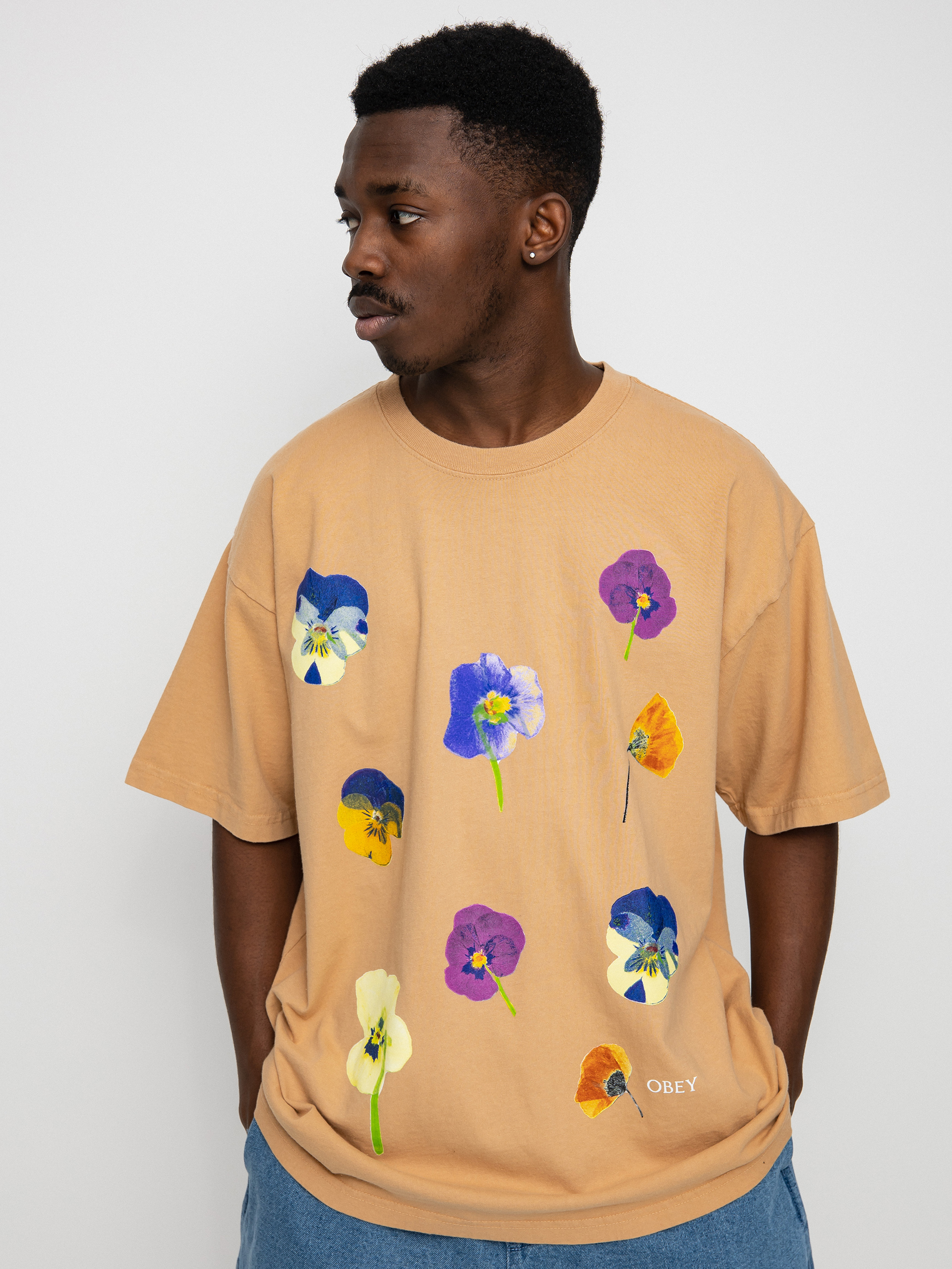 T-shirt OBEY Pressed Daisies (pigment rabbits paw)