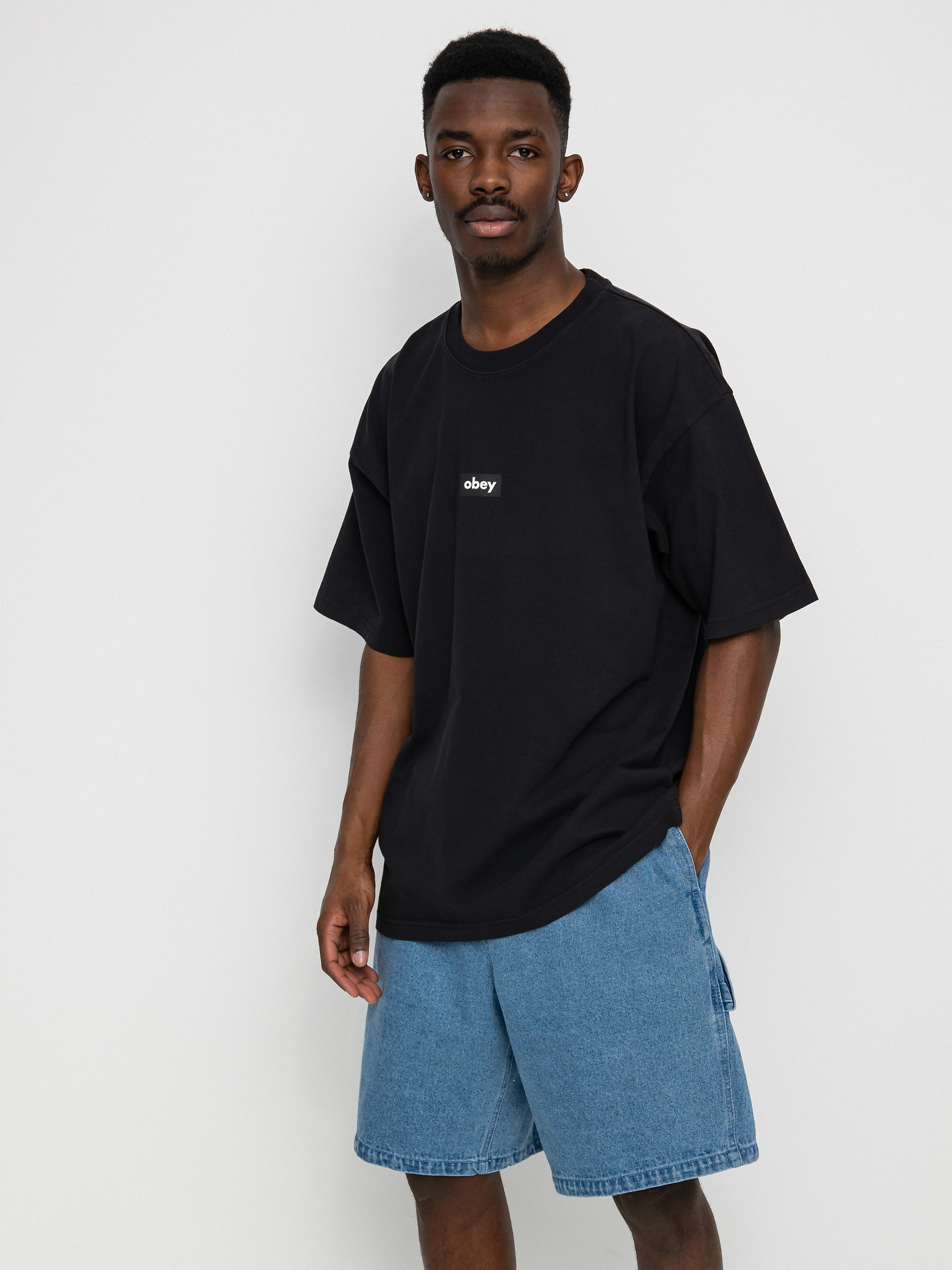 T-shirt OBEY Black Bar (off black)