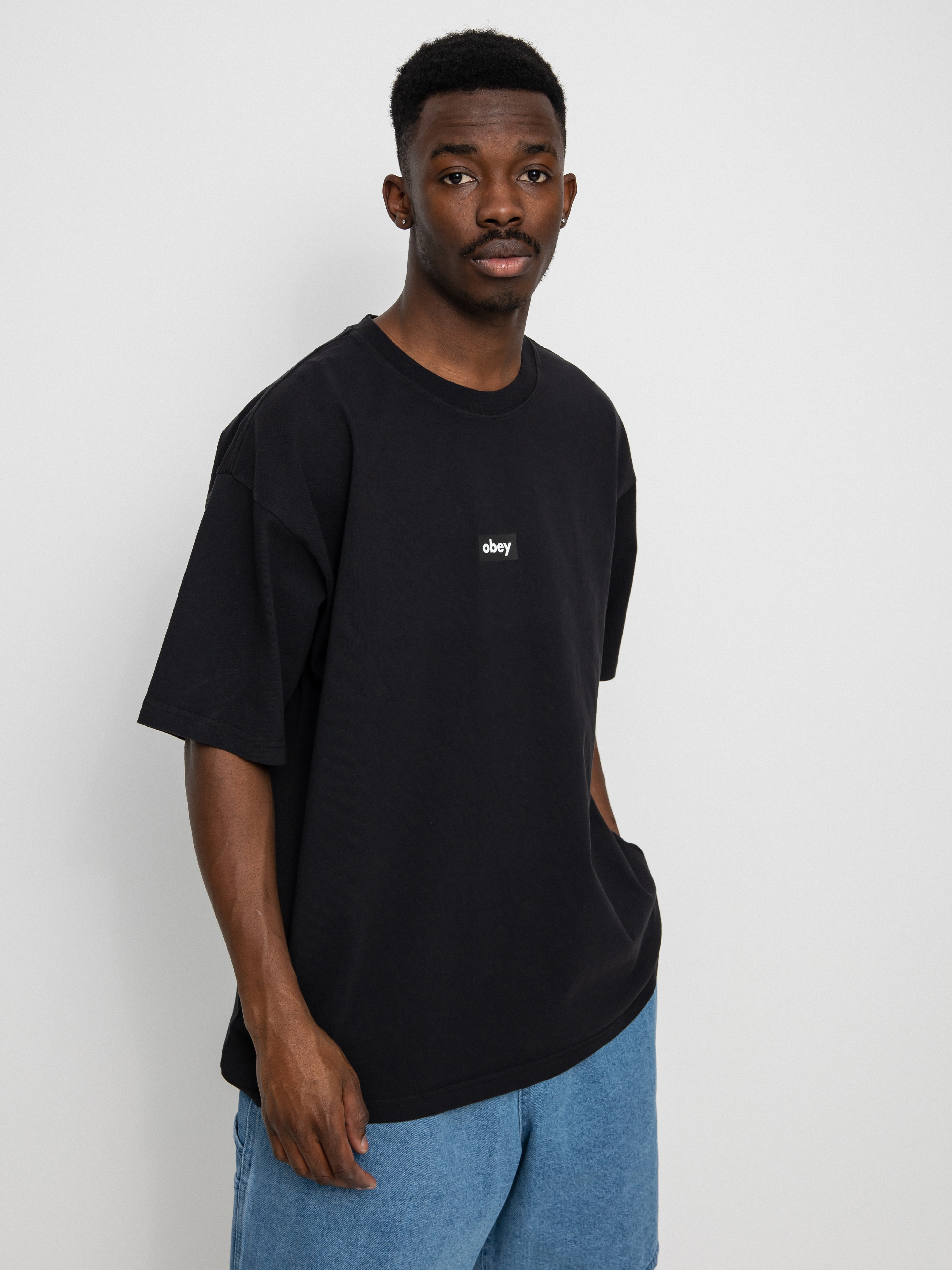 T-shirt OBEY Black Bar (off black)