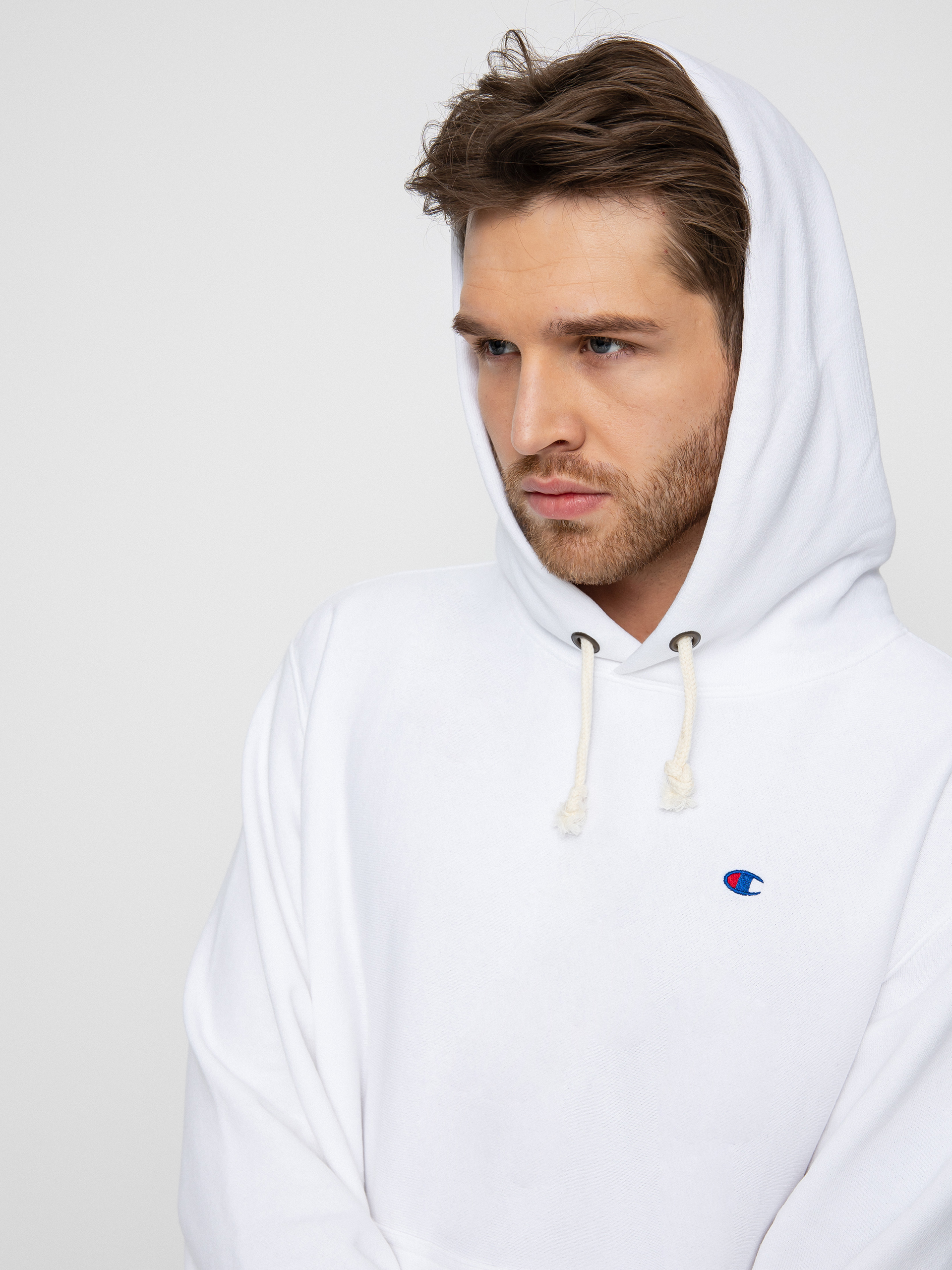 Bluza z kapturem Champion Hooded Sweatshirt 217233 HD (wht)