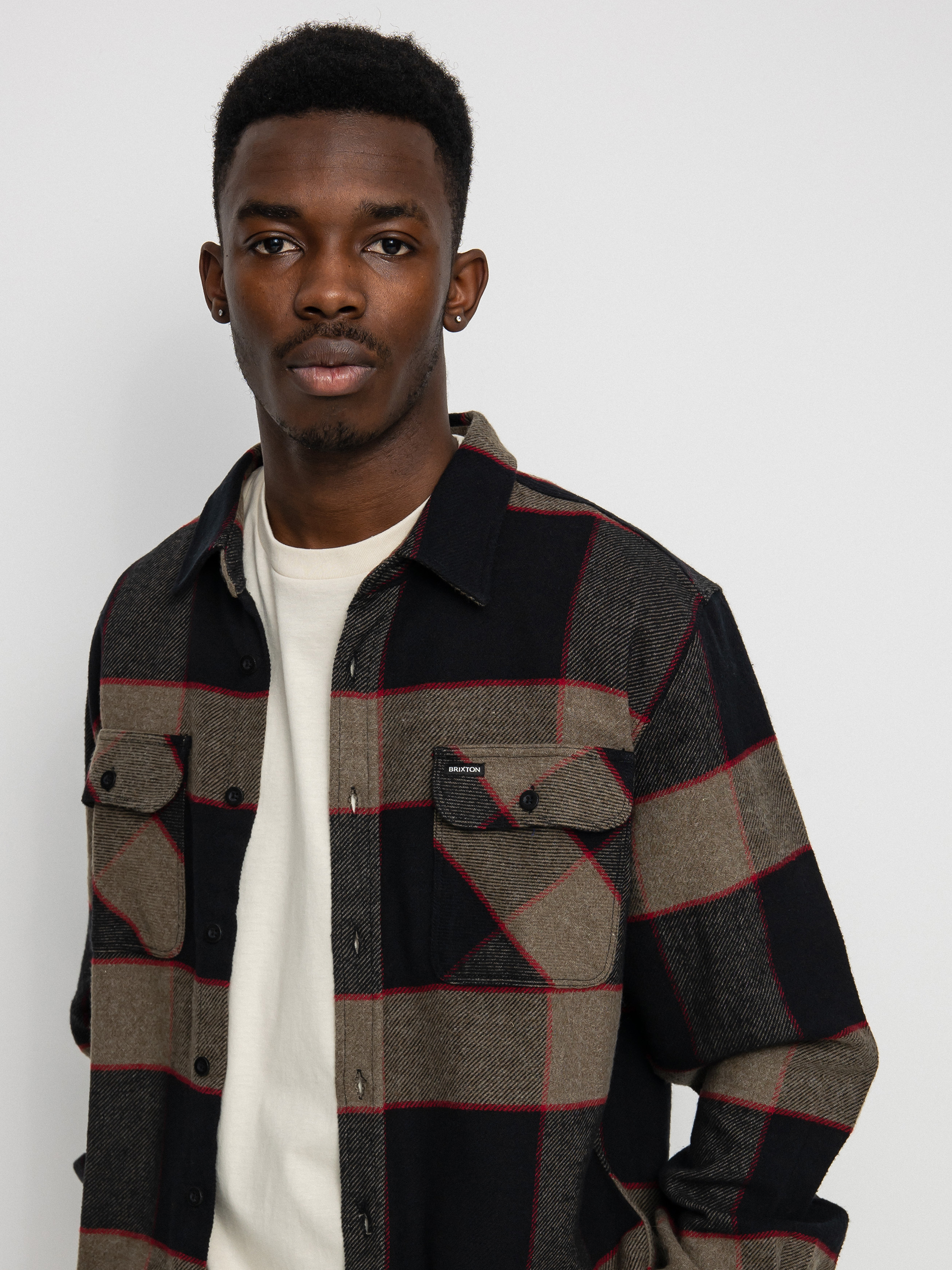 Koszula Brixton Bowery Flannel Ls (heather grey/charcoal)