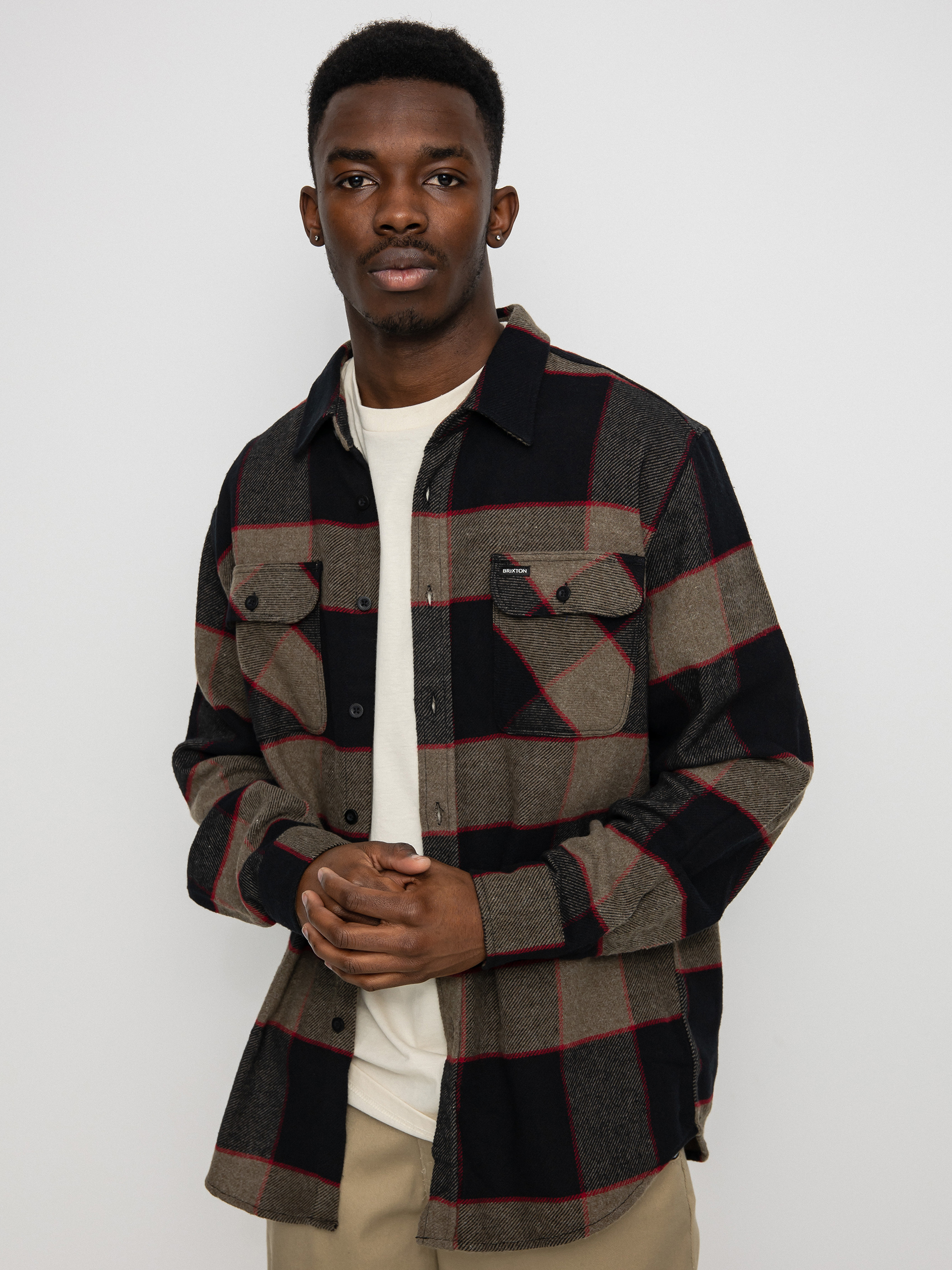 Koszula Brixton Bowery Flannel Ls (heather grey/charcoal)