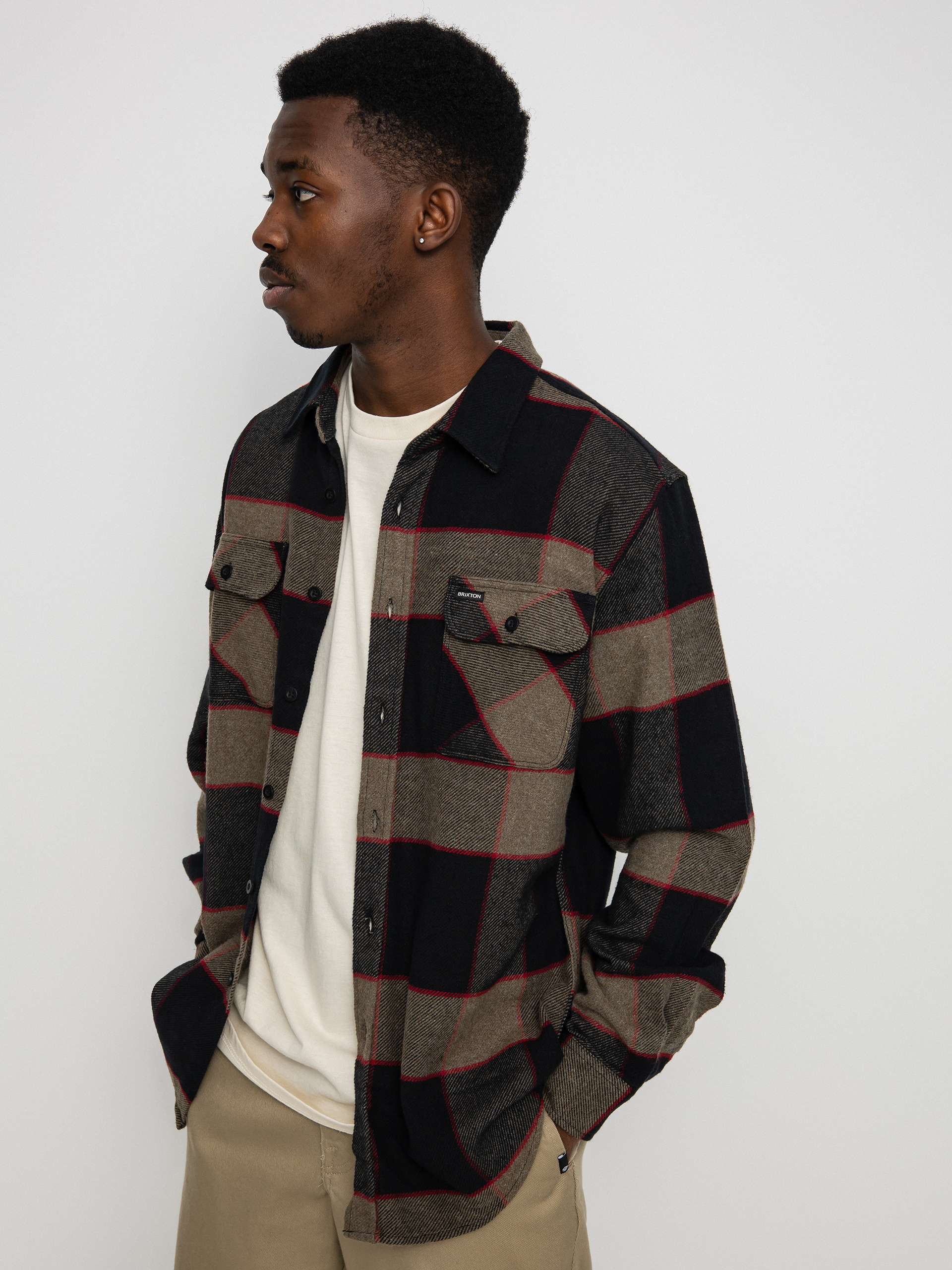 Koszula Brixton Bowery Flannel Ls (heather grey/charcoal)