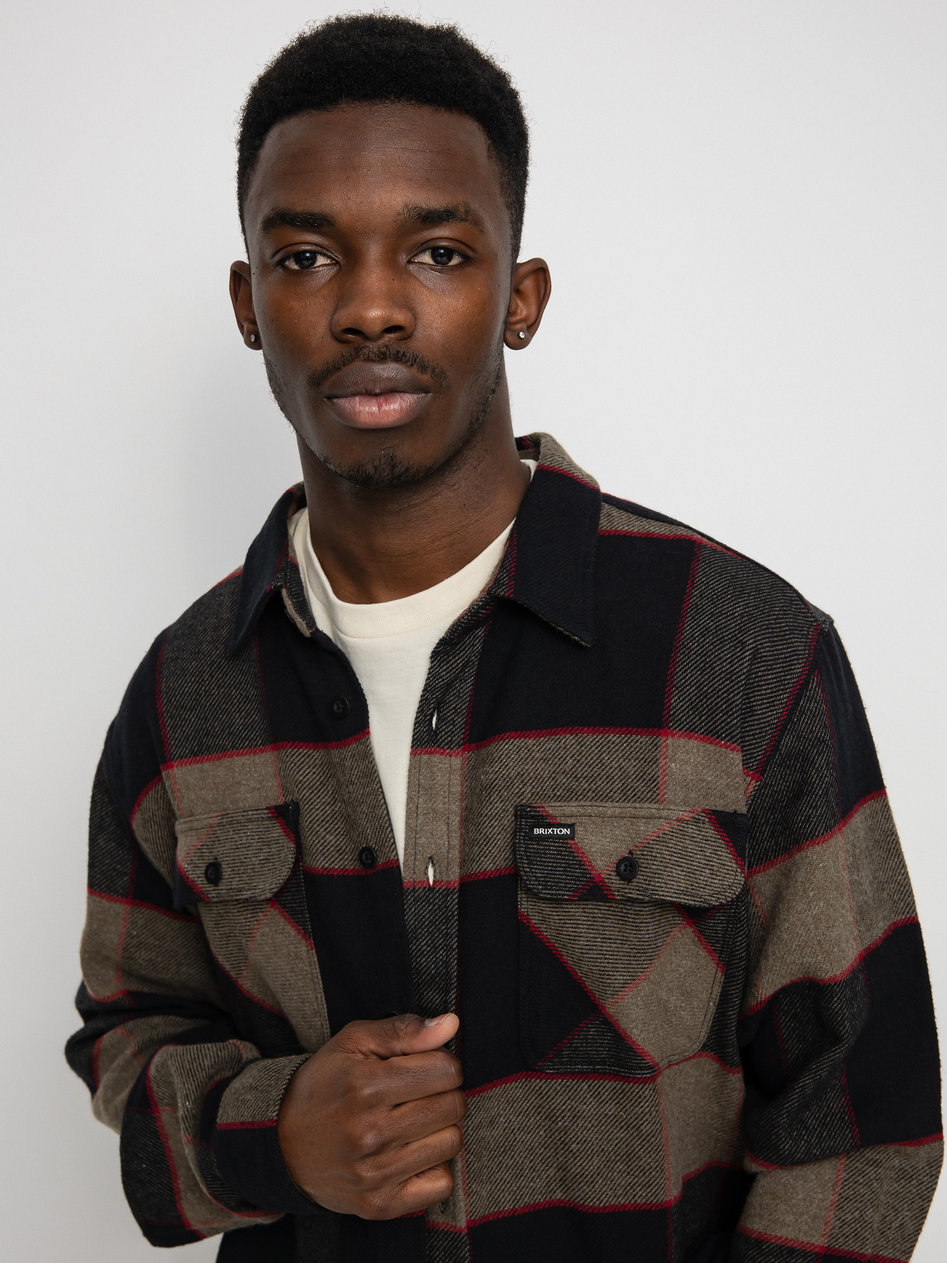 Koszula Brixton Bowery Flannel Ls (heather grey/charcoal)
