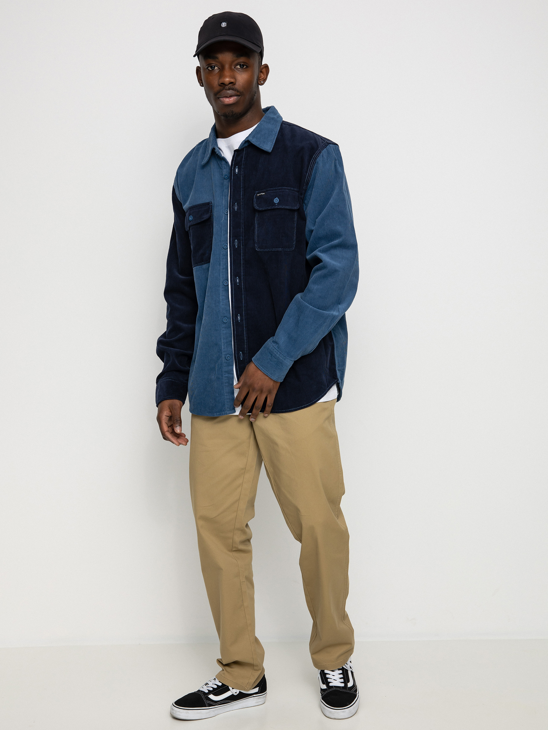 Koszula Brixton Bowery Corduroy Flannel Ls (joe blue/navy)