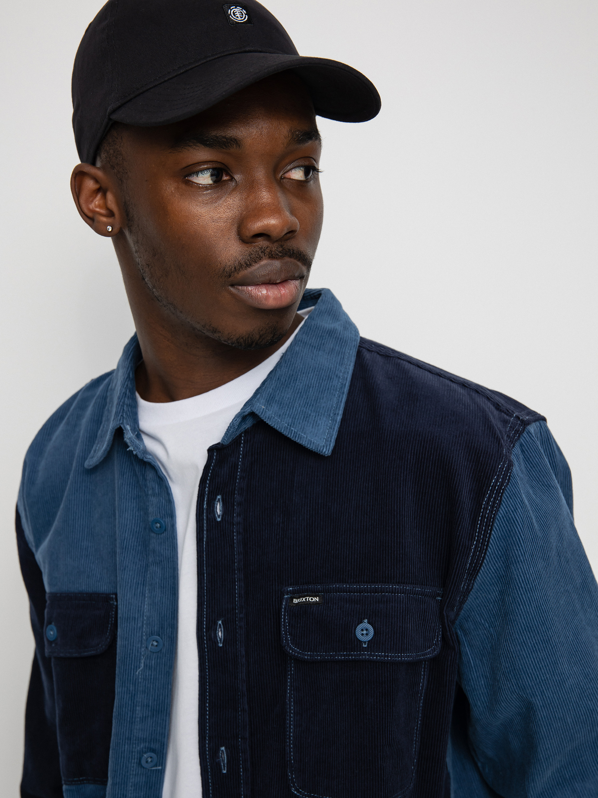 Koszula Brixton Bowery Corduroy Flannel Ls (joe blue/navy)