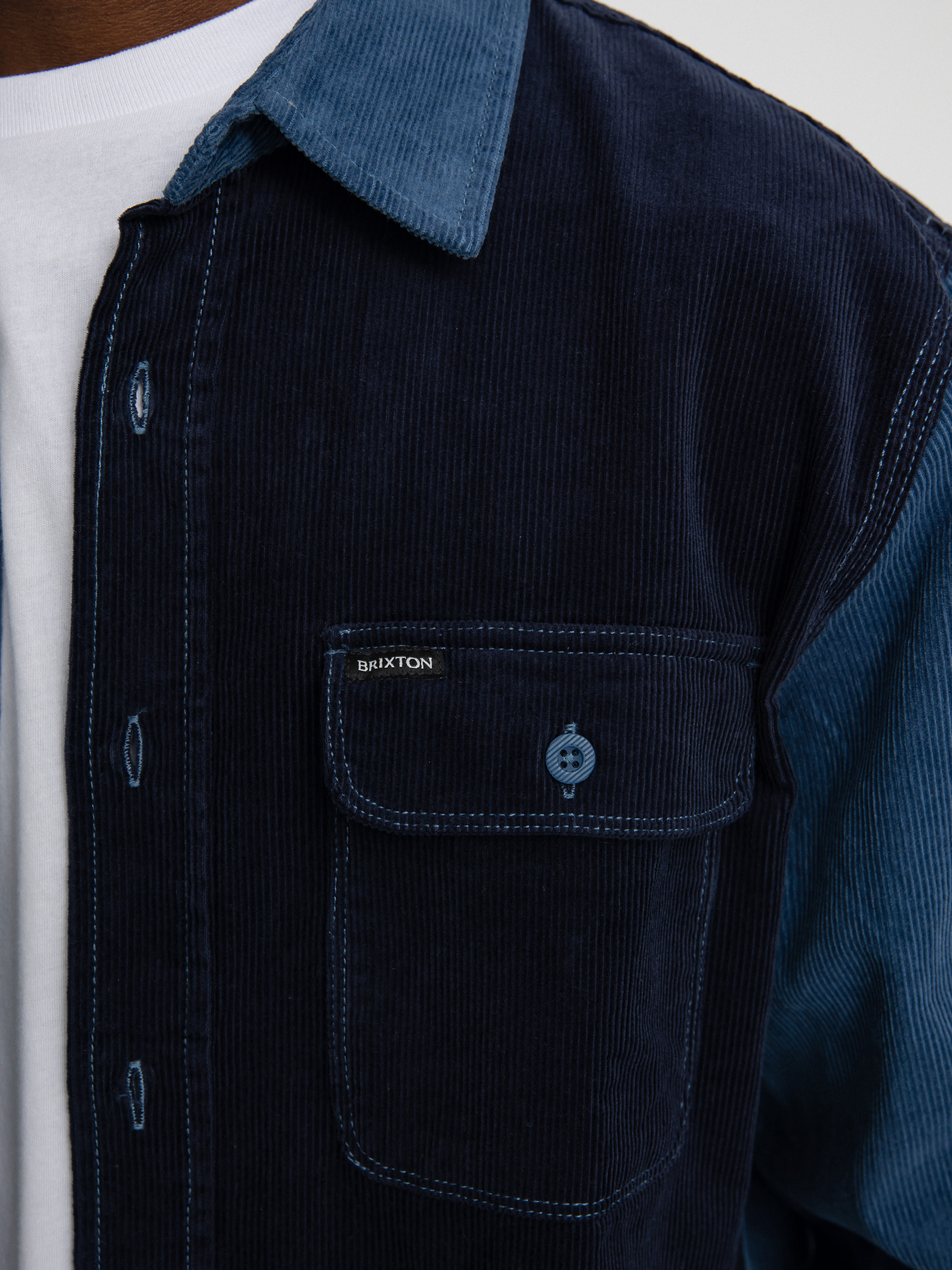 Koszula Brixton Bowery Corduroy Flannel Ls (joe blue/navy)