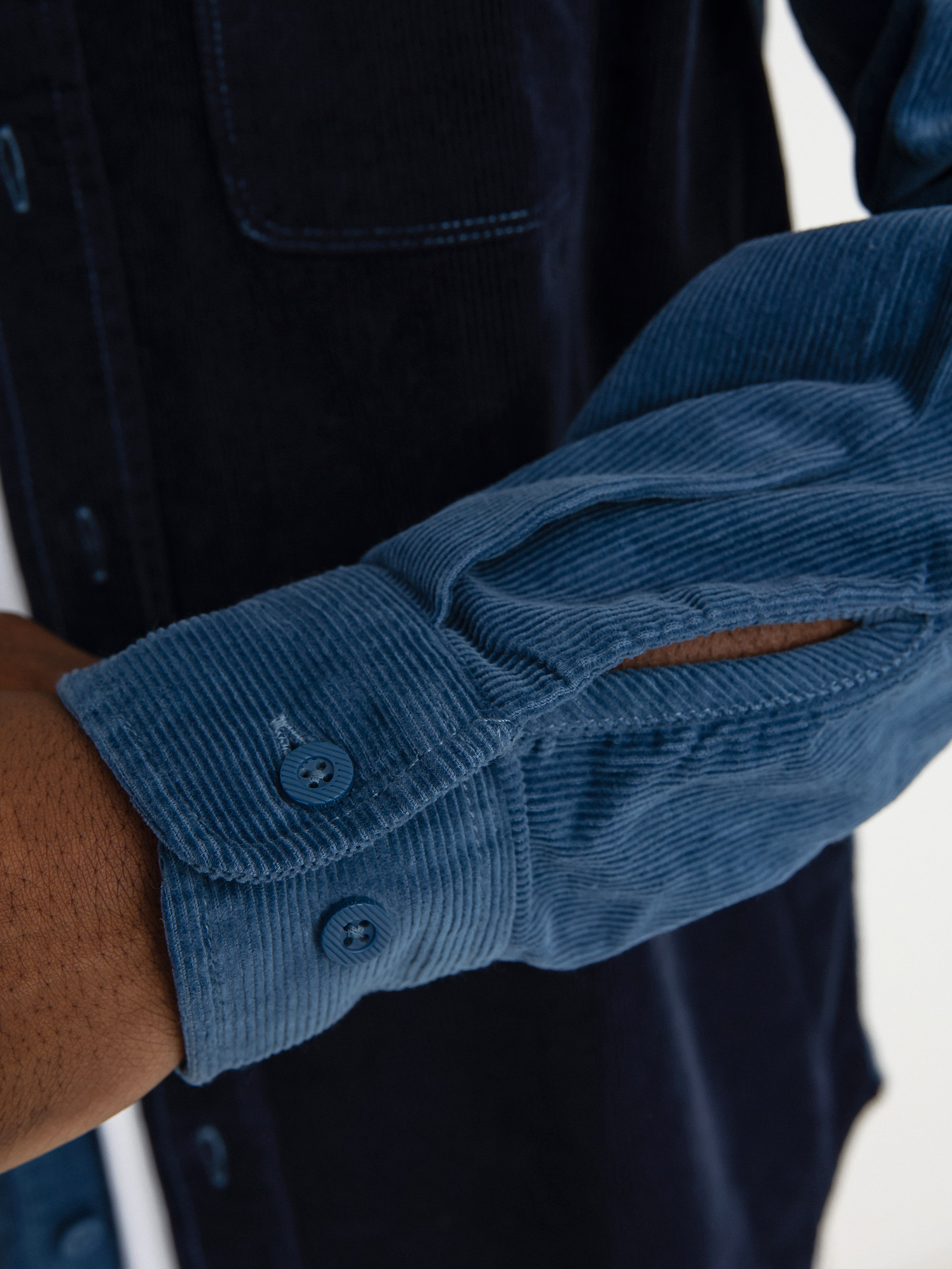 Koszula Brixton Bowery Corduroy Flannel Ls (joe blue/navy)