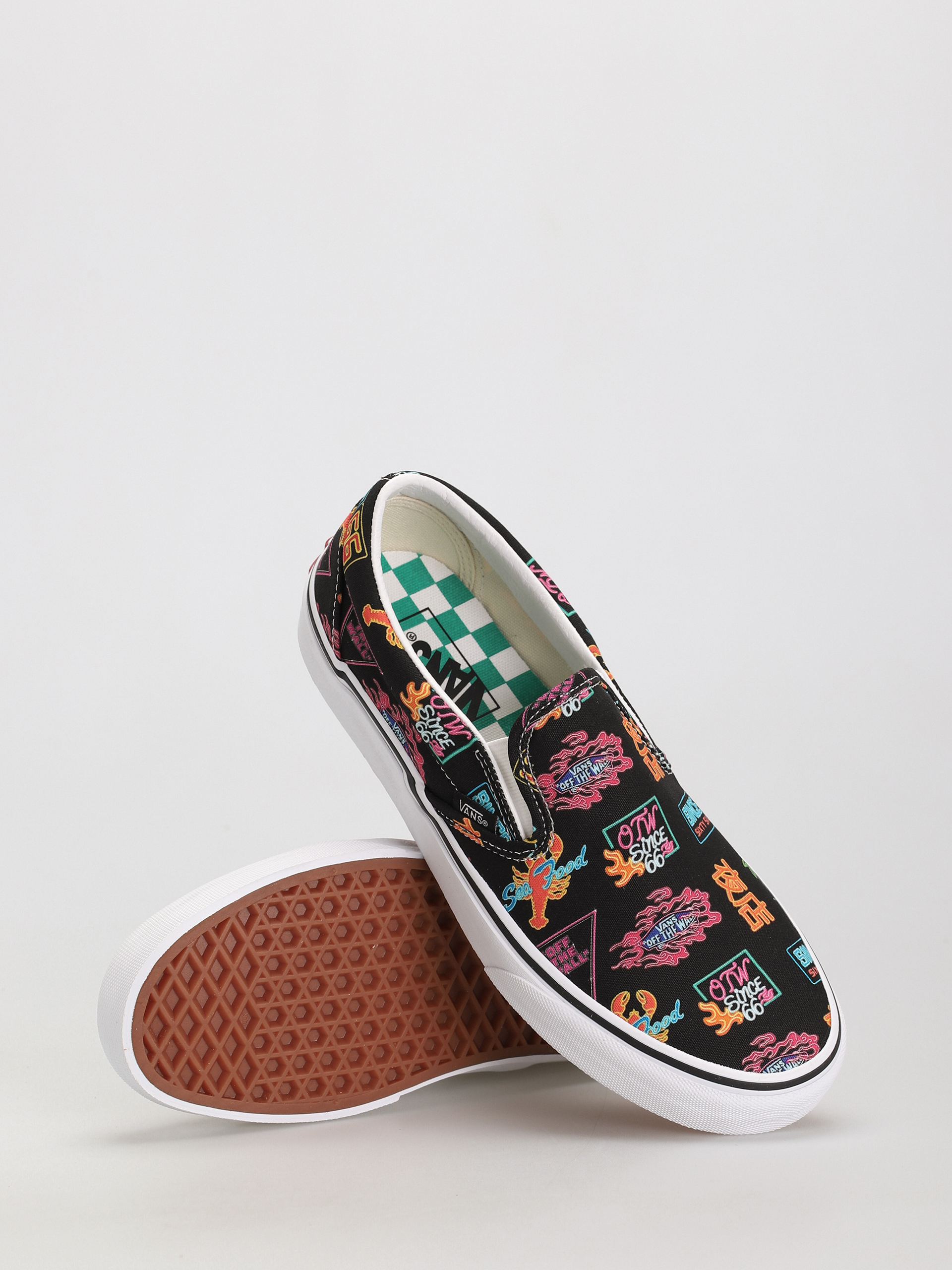 Buty Vans Classic Slip On (vans market/black/neon)
