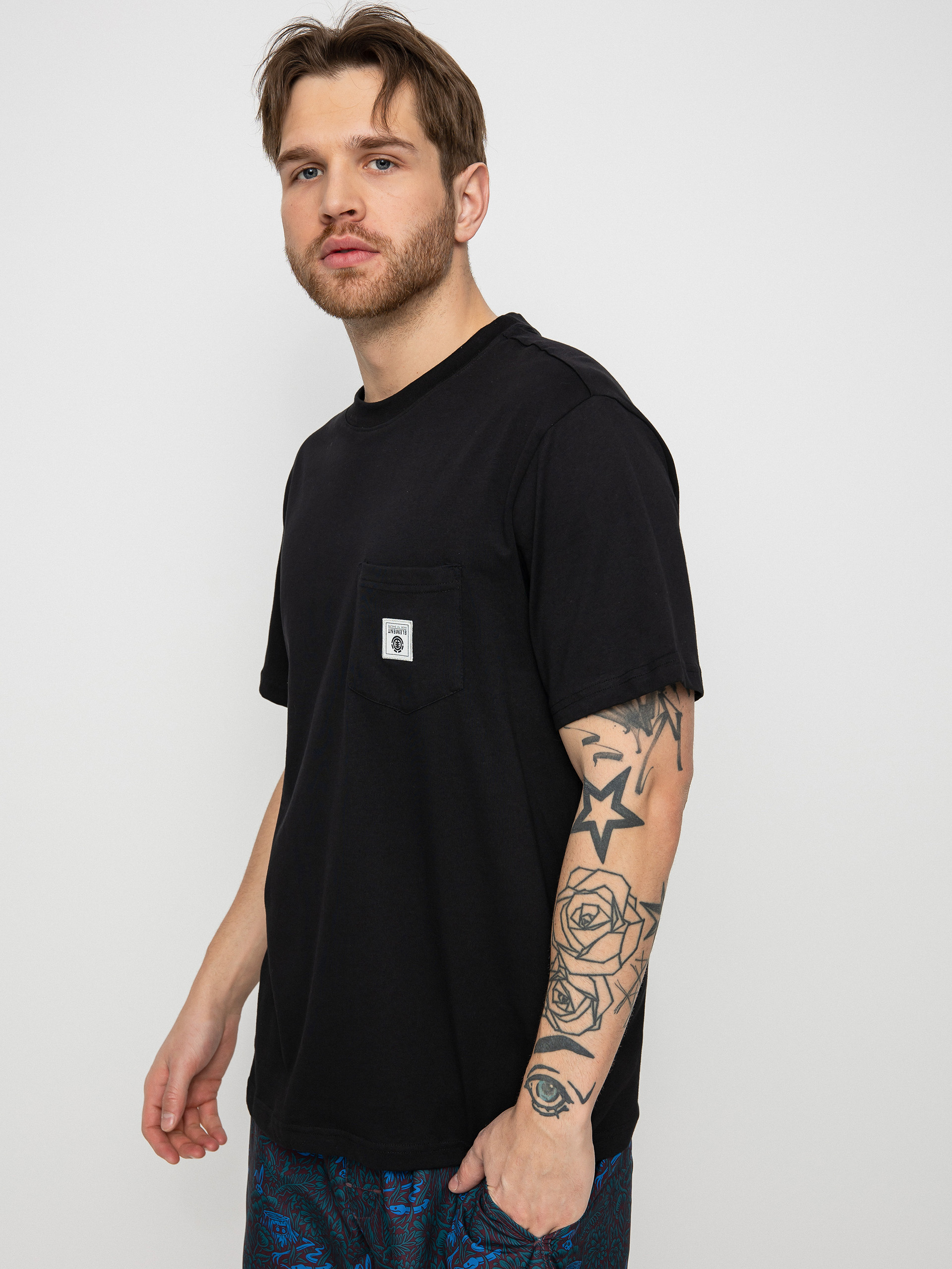 T-shirt Element Basic Pocket Label S (flint black)